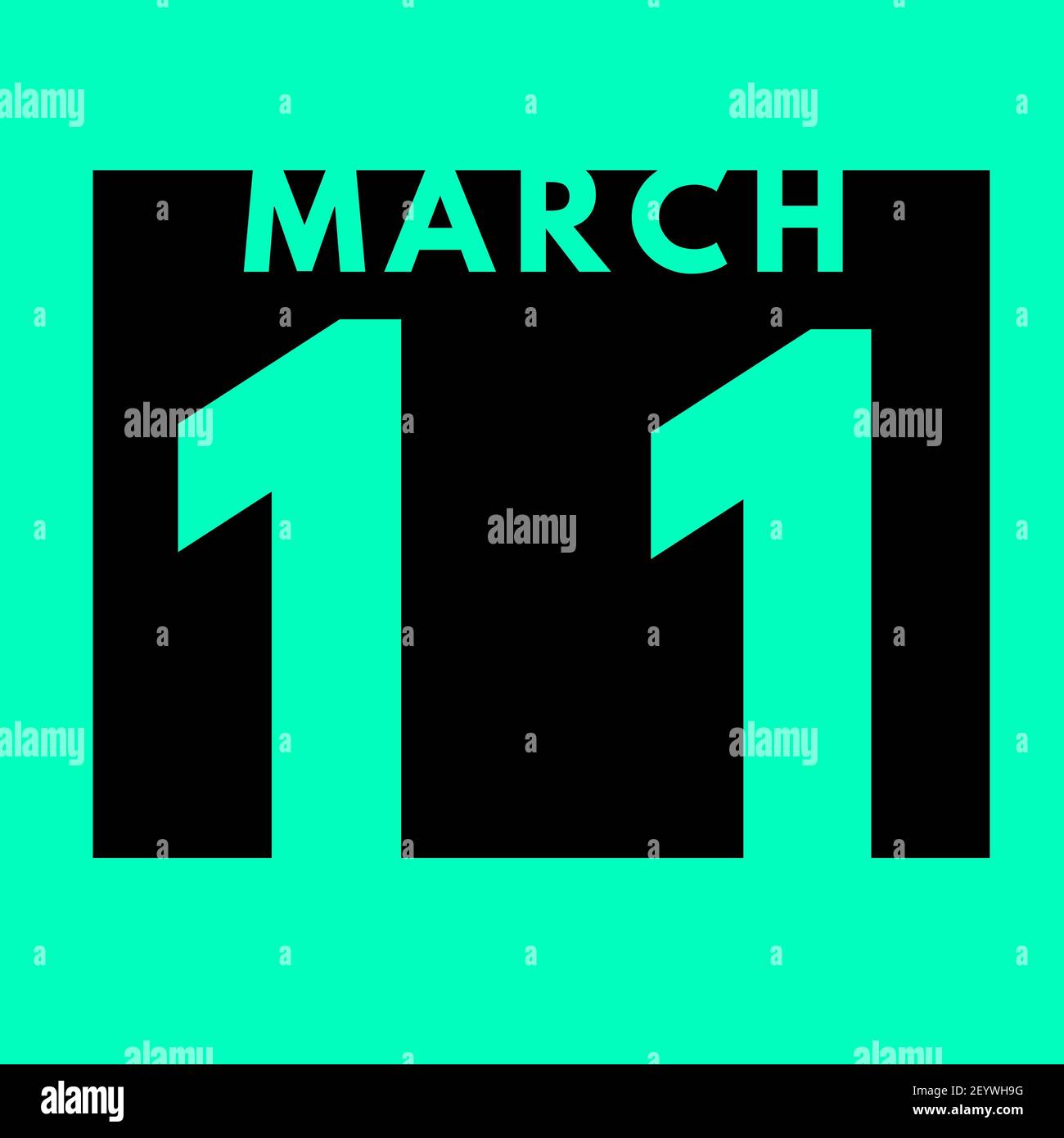 March 11 . flat modern daily calendar icon .date ,day, month .calendar