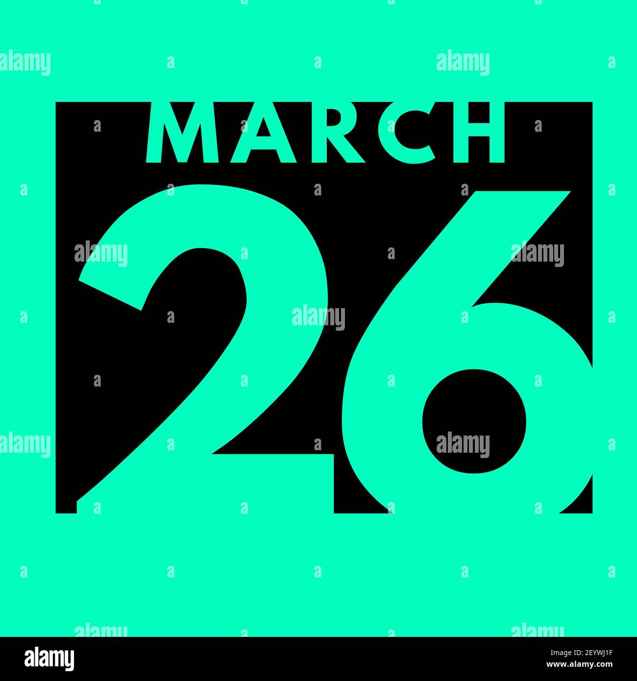 March 26 . flat modern daily calendar icon .date ,day, month .calendar