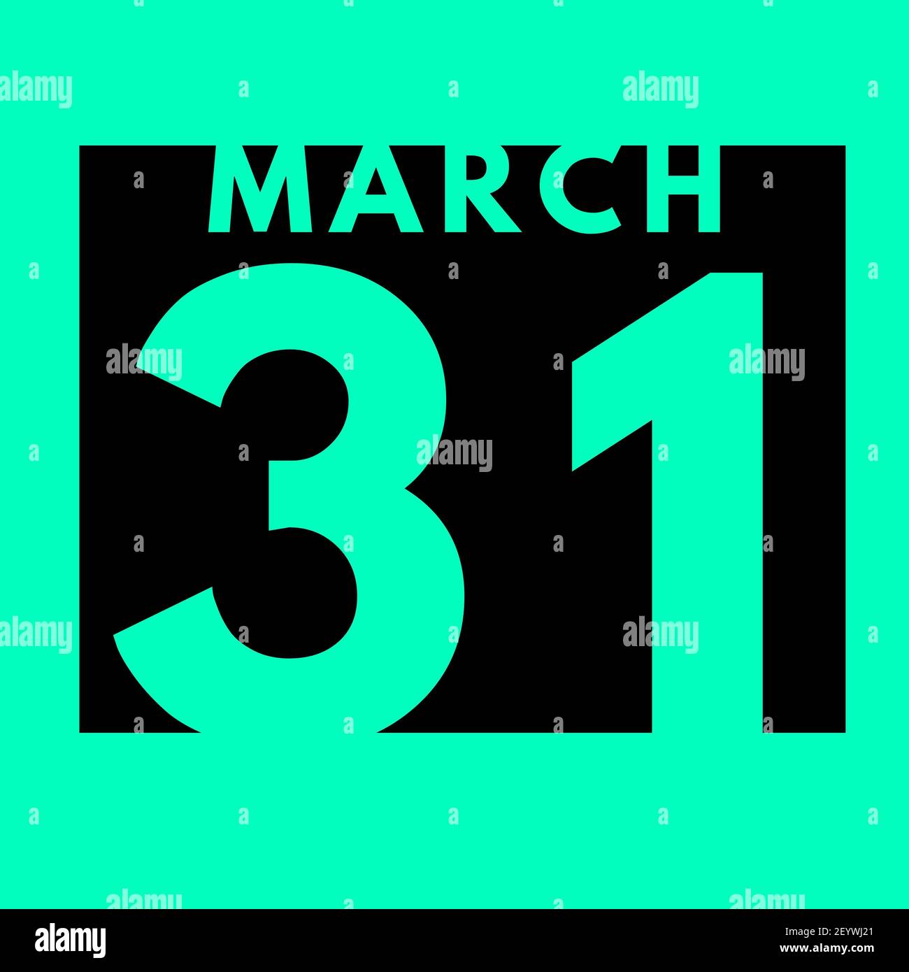 March 31 . flat modern daily calendar icon .date ,day, month .calendar for the month of March Stock Photo - Alamy