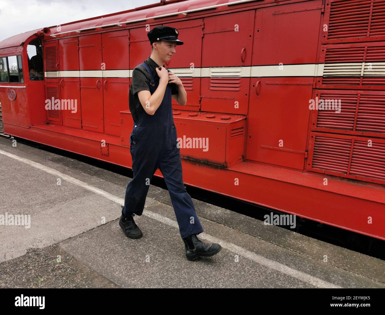 AUCKLAND, NEW ZEALAND Jan 17, 2021 View of train driver's secondman