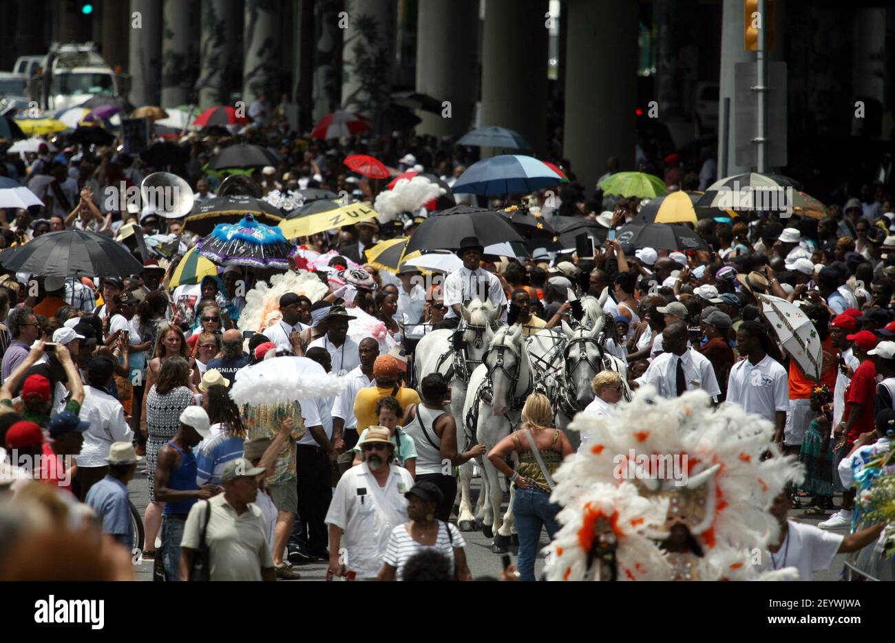 23 July 2012. New Orleans, Louisiana, USA. The horse drawn funeral