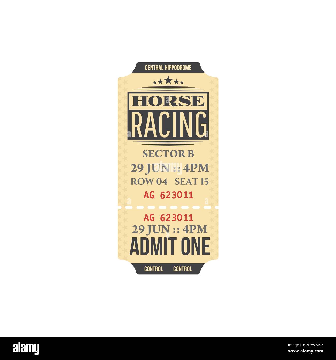 Horse race ticket Stock Vector Images Alamy