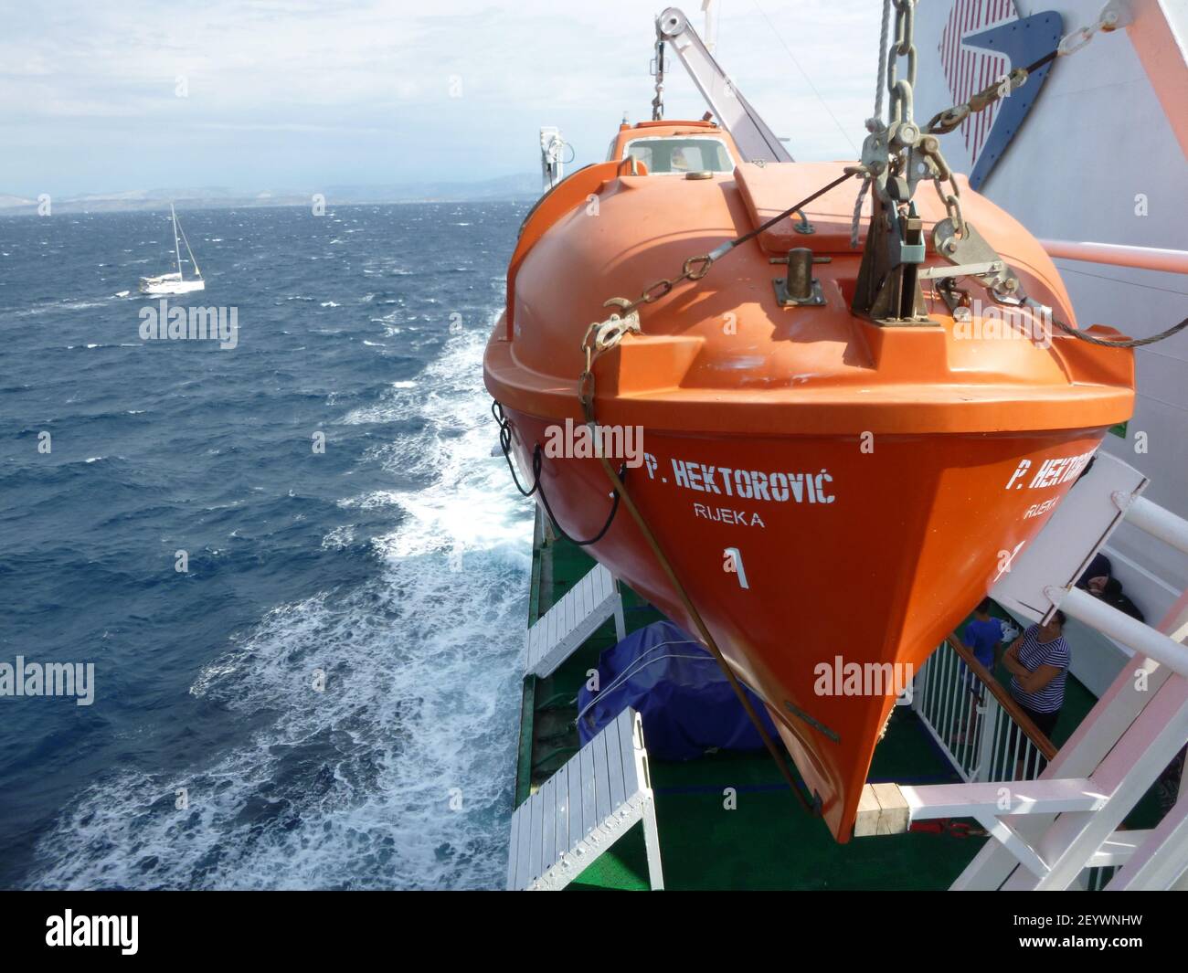 SPLIT, CROATIA - Jul 31, 2015: Rescue vessel of the Petar Hektorovic, on  the way from Split to Vis, Croatia Stock Photo - Alamy