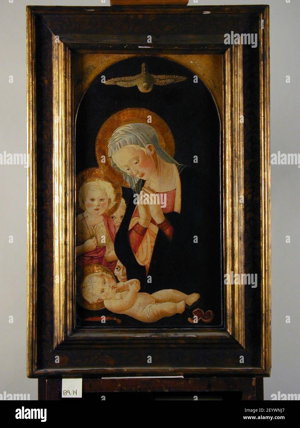 Madonna and child with st john the baptist and angels hi-res stock ...