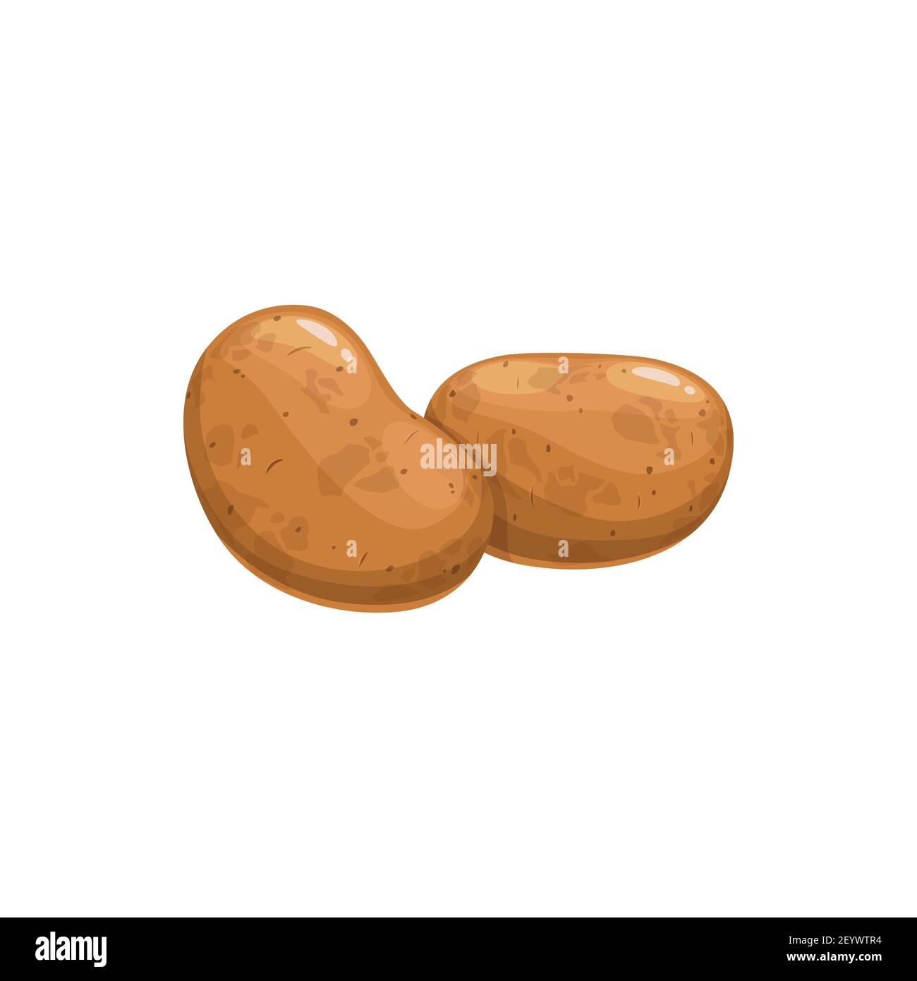 Brown sweet potatoes isolated vegetable food. Vector unpeeled large bulbous, brown old or new, whole raw uncooked veggie. Farming and agriculture prod Stock Vector