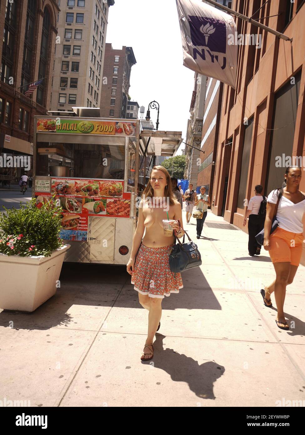 9 August 2012 - New York, NY - Topless dancer activist Moira Johnston says:  "I want women to know their rights and to give them the courage to go  topless too. It\