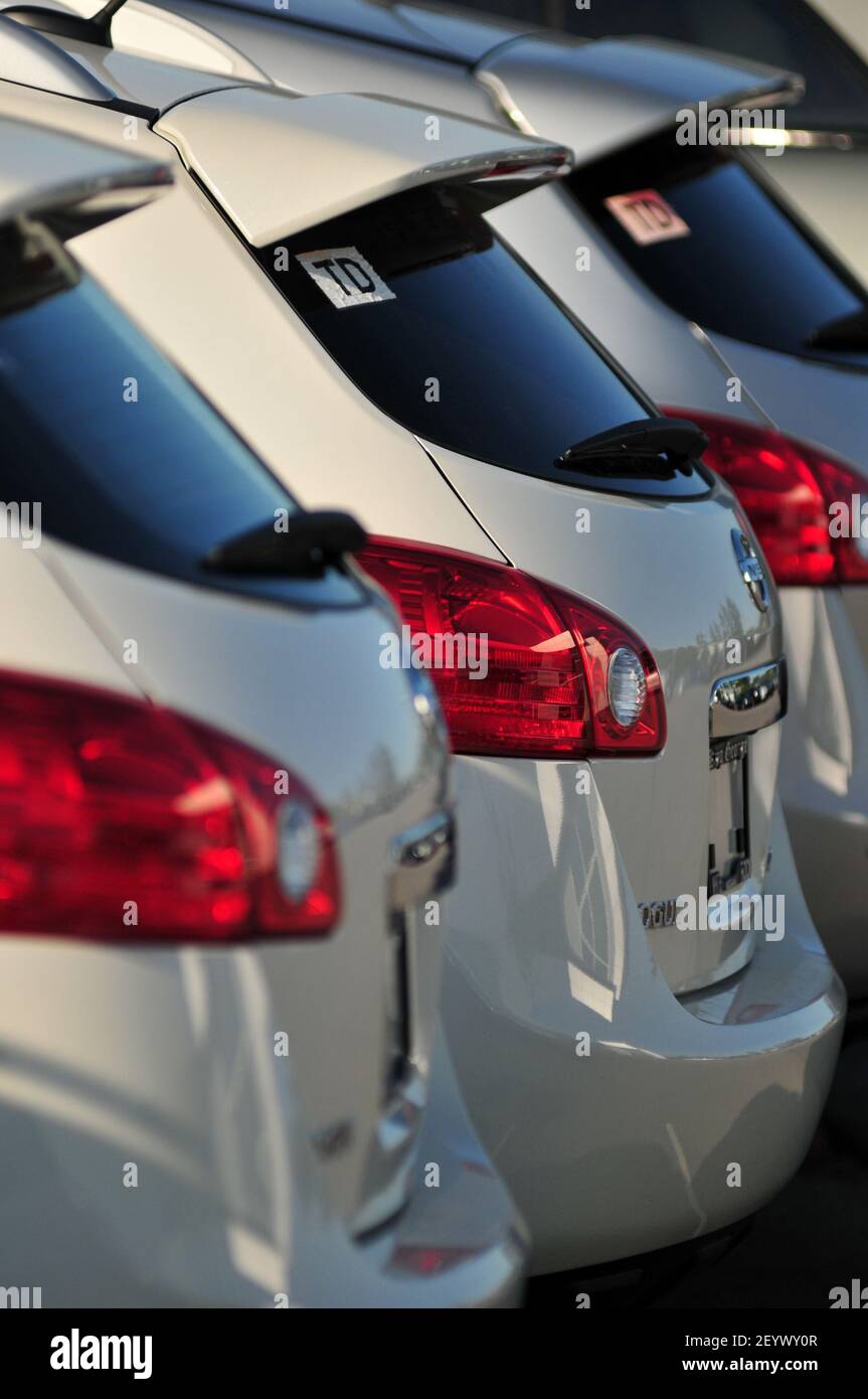 12 August 2012 - Surrey, B.C., Canada - Nissan vehicles are seen 