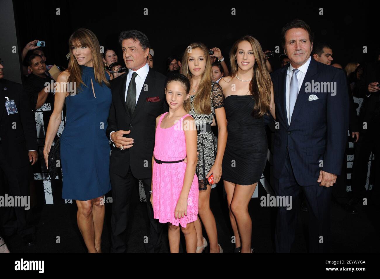 Sylvester Stallone and family. 15 August 2012, Hollywood, California