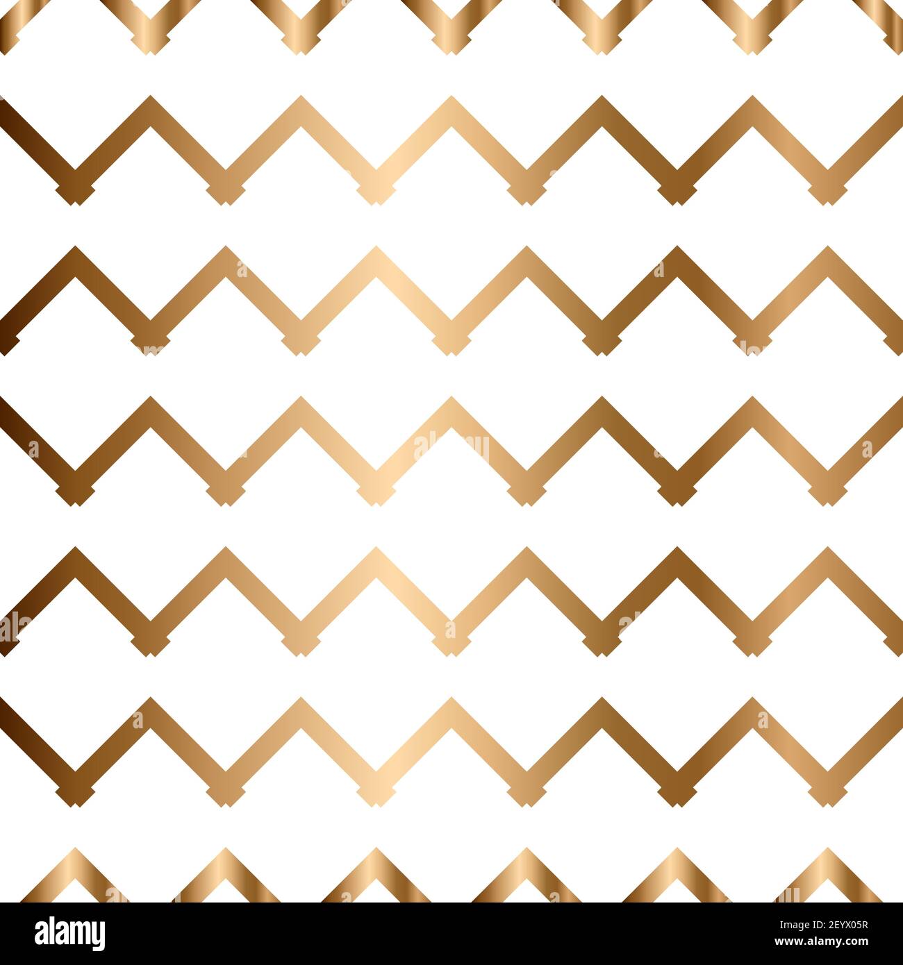 Abstract vector geometric seamless golden pattern with zigzag Stock Vector