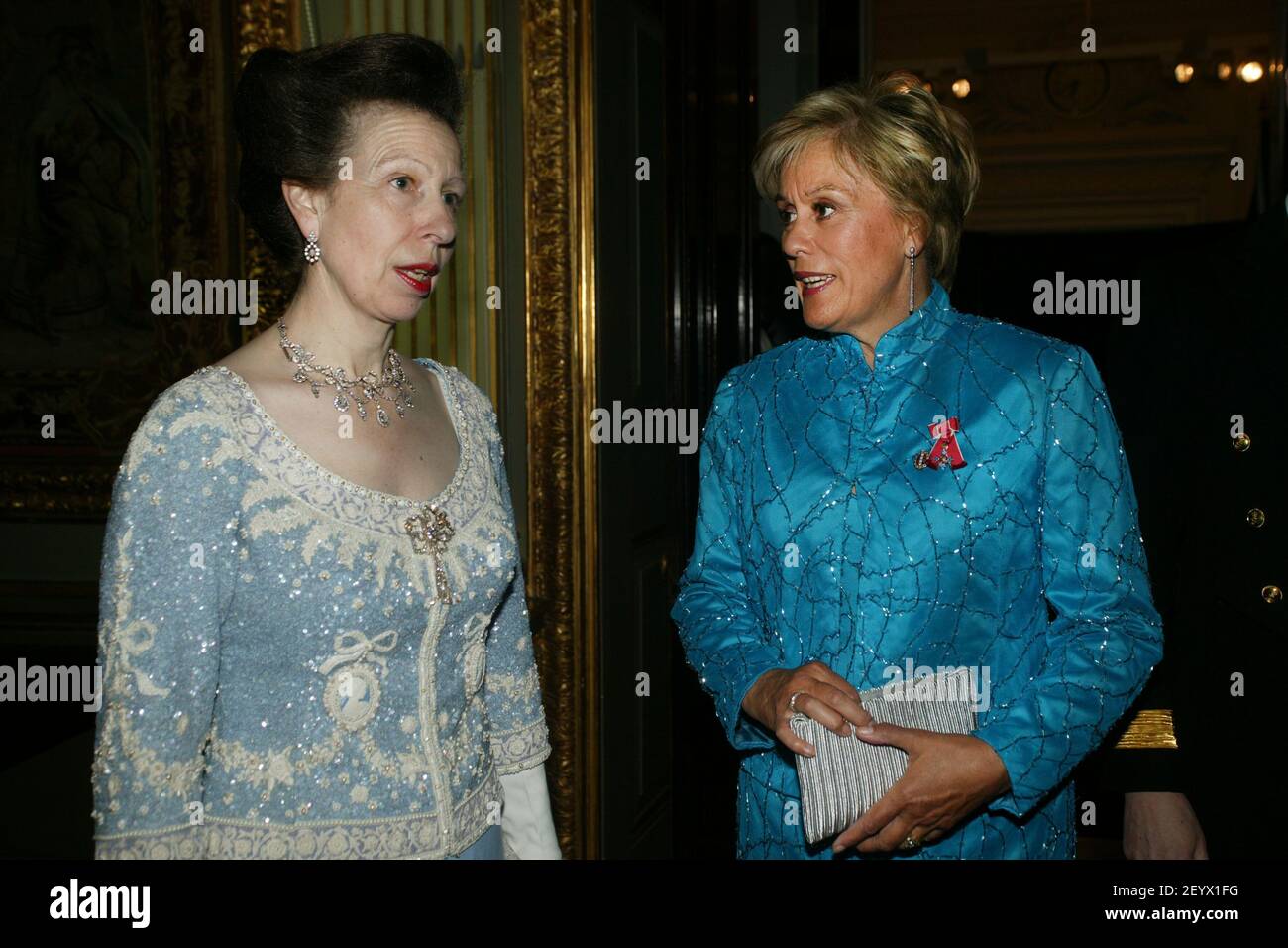 Princess Anne at Kiri Te Kanawa's 60th birthday reception at Marlborough House,London Stock Photo