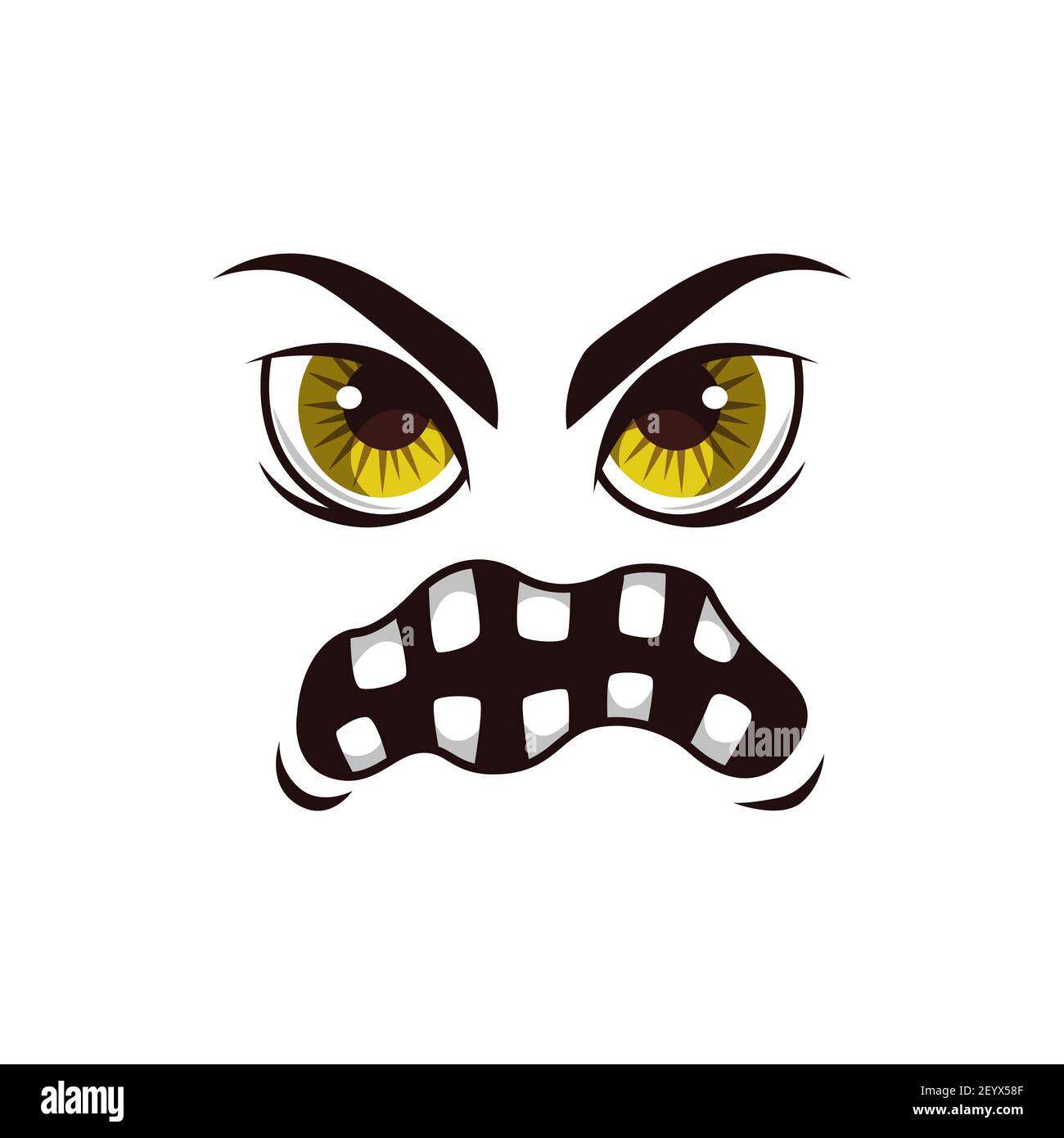 Scared Face Vector Art PNG, Scared Blue Monster Cartoon Face