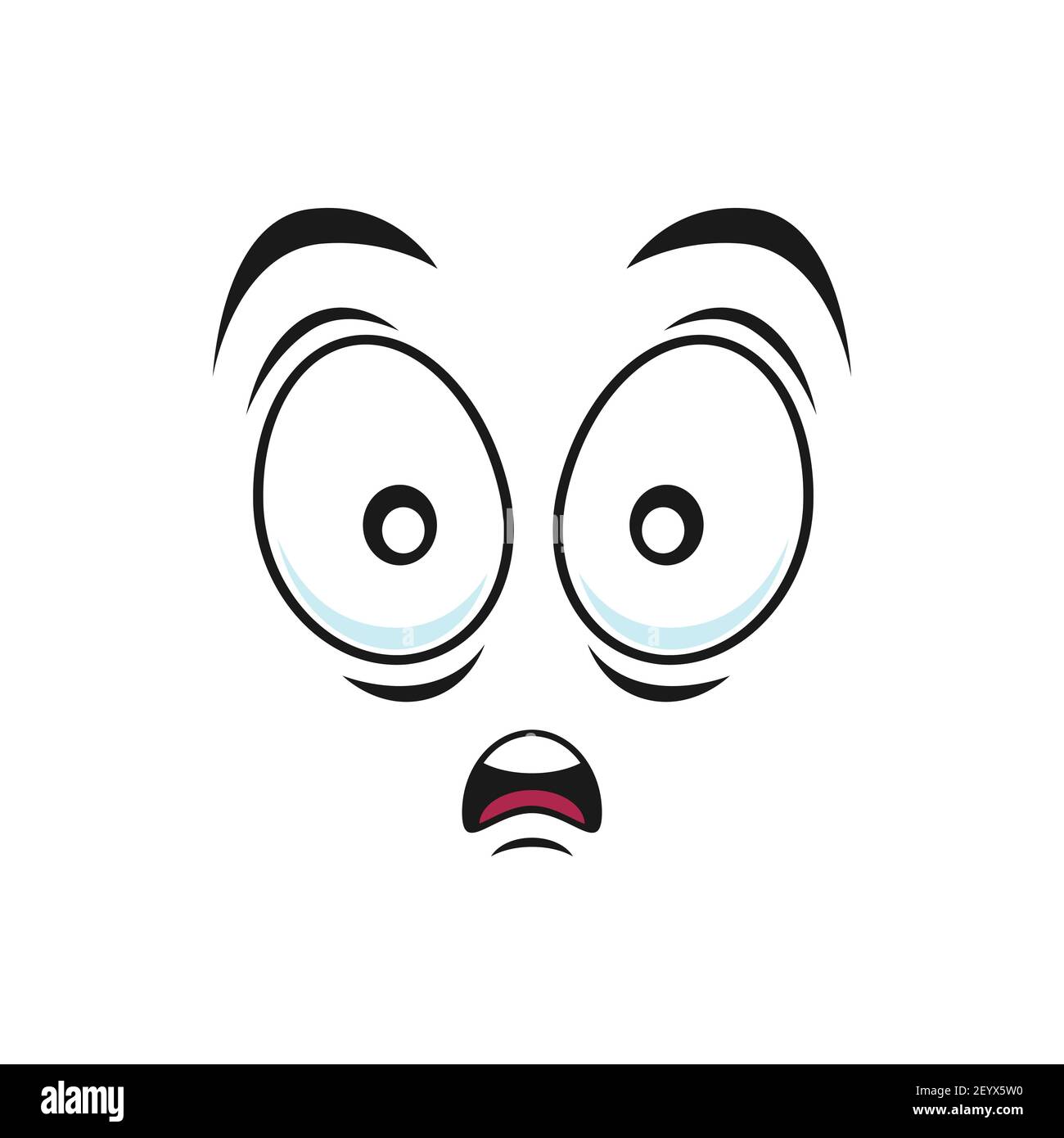 Image Details INH_18984_45153 - Terrified or frightened emoticon, emoji  with shocked facial expression isolated icon. Vector scared or surprised  smiley, afraid or horrified. Worried, unsure amazed emoticon with open  mouth, big eyes.