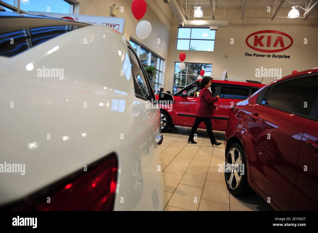 30 August 2012 Langley, B.C., Canada Kia vehicles are seen in the
