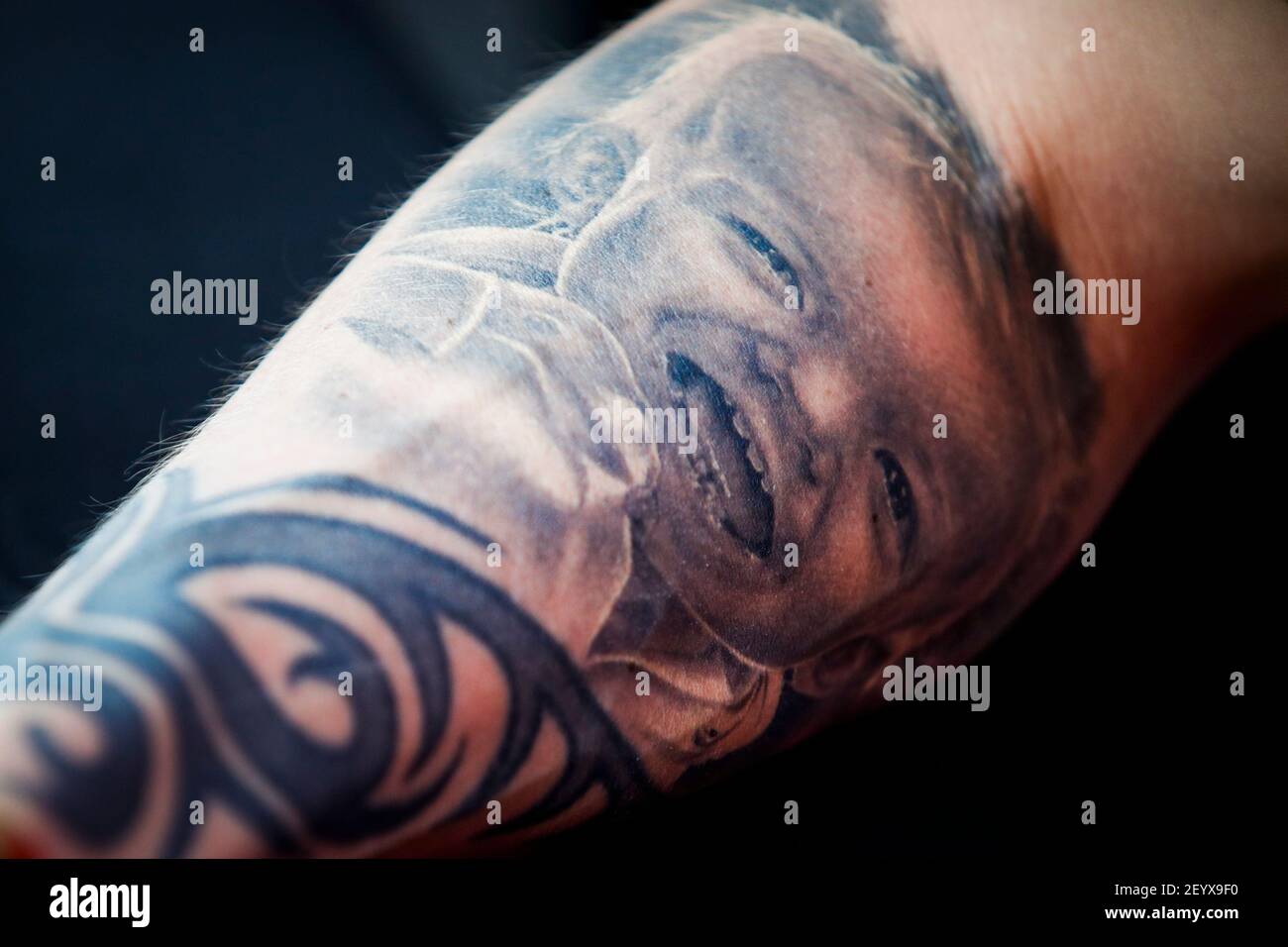 RAIKKONEN Kimi (fin), Alfa Romeo Racing C38, tattoo detail during 2019 Formula 1 championship at Melbourne, Australia Grand Prix, from March 14 to 17 - Photo Florent Gooden / DPPI Stock Photo