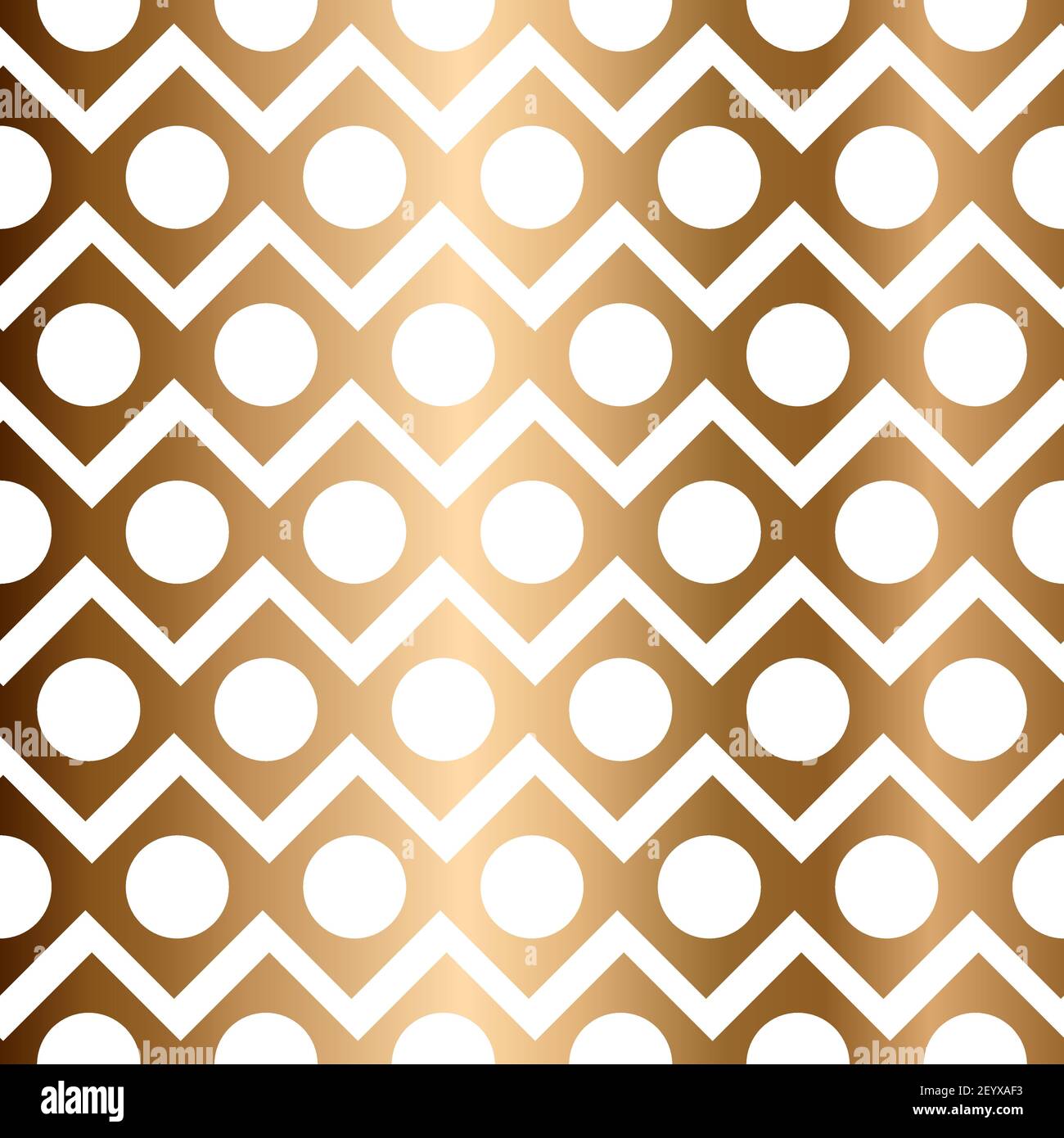 Abstract golden vector geometric seamless pattern with circles and rhombus Stock Vector