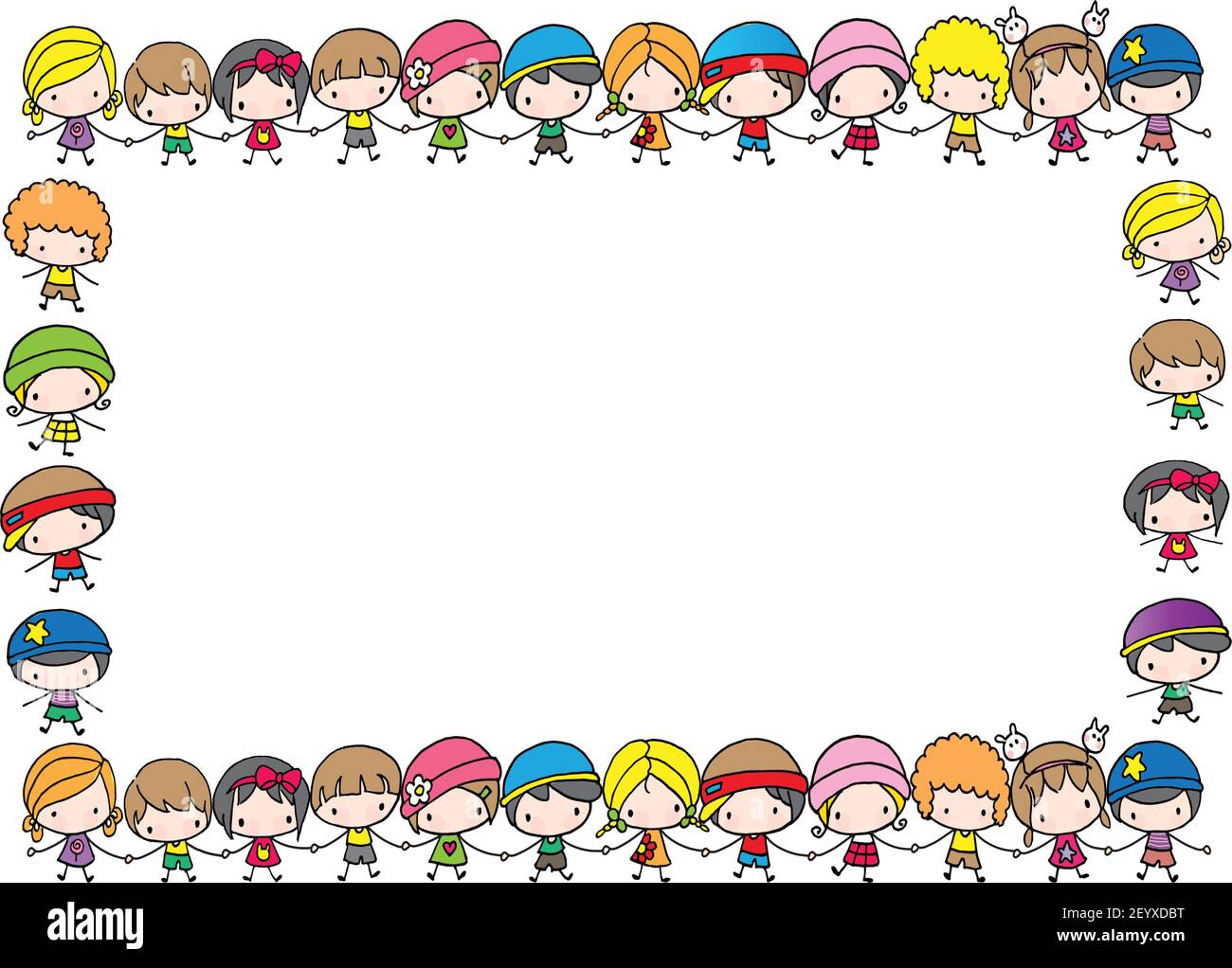 vector cartoon kids border frame background Stock Vector Image & Art - Alamy