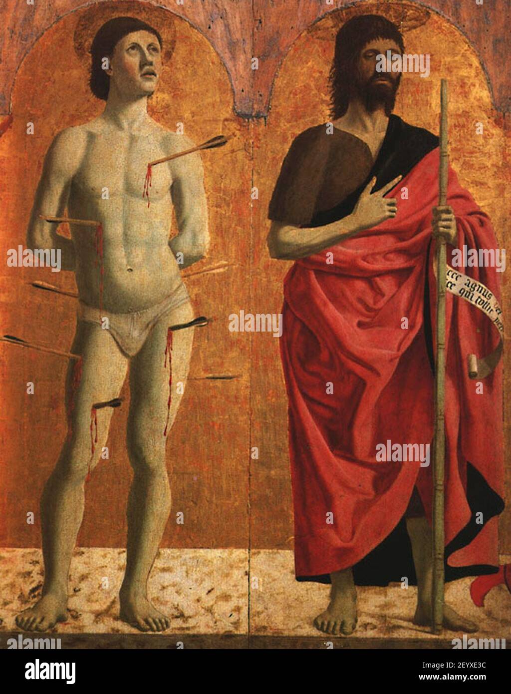 Piero della Francesca Sebastiano e Giovanni Stock Photo Alamy