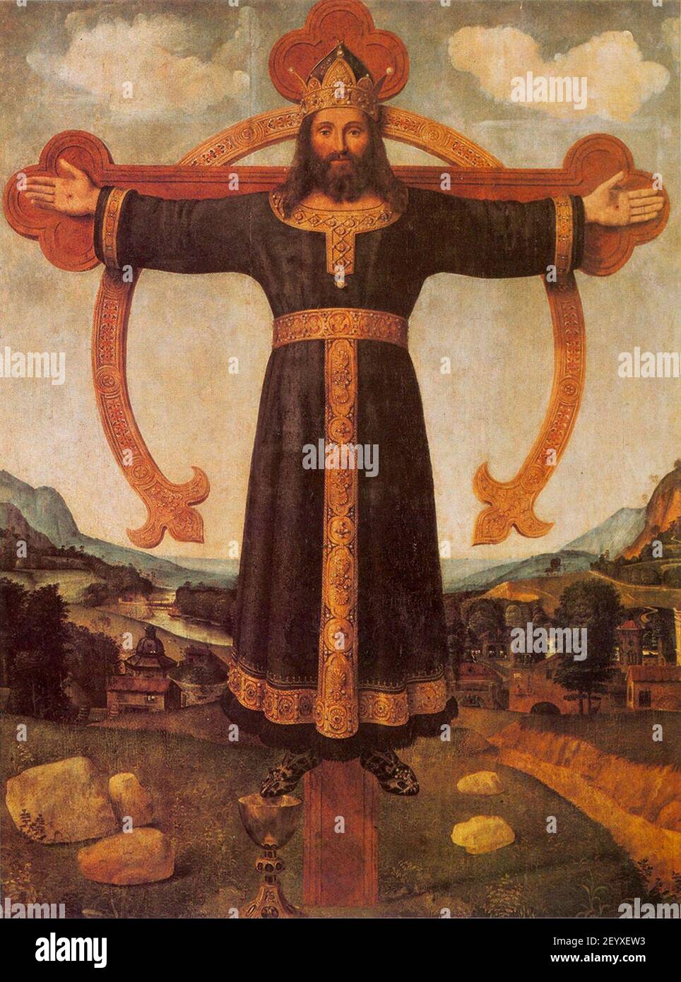 Piero di Cosimo - Crucifixion of Christ. Stock Photo