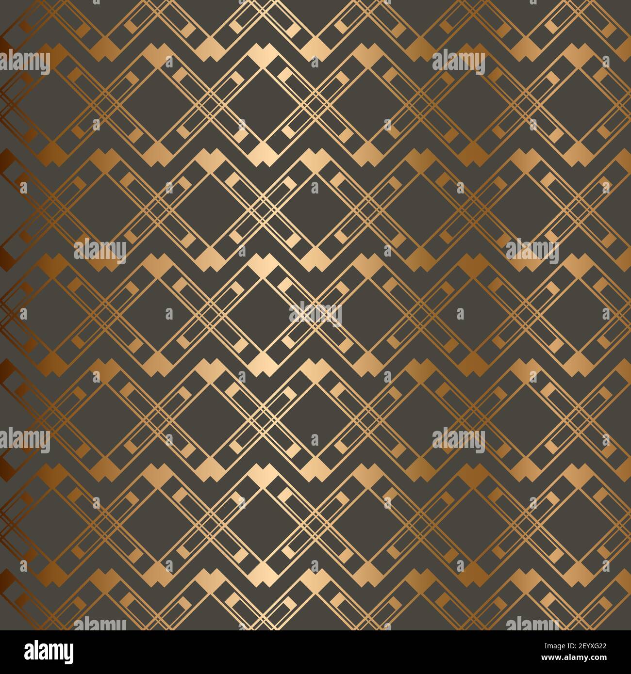 Abstract vintage geometric seamless pattern. Brown golden background. Vector illustration Stock Vector