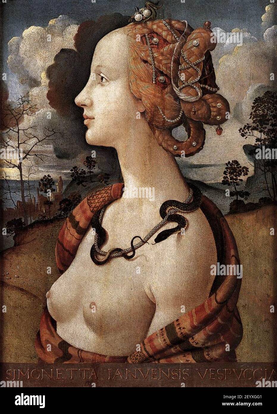 Piero di Cosimo - Portrait of Simonetta Vespucci Stock Photo