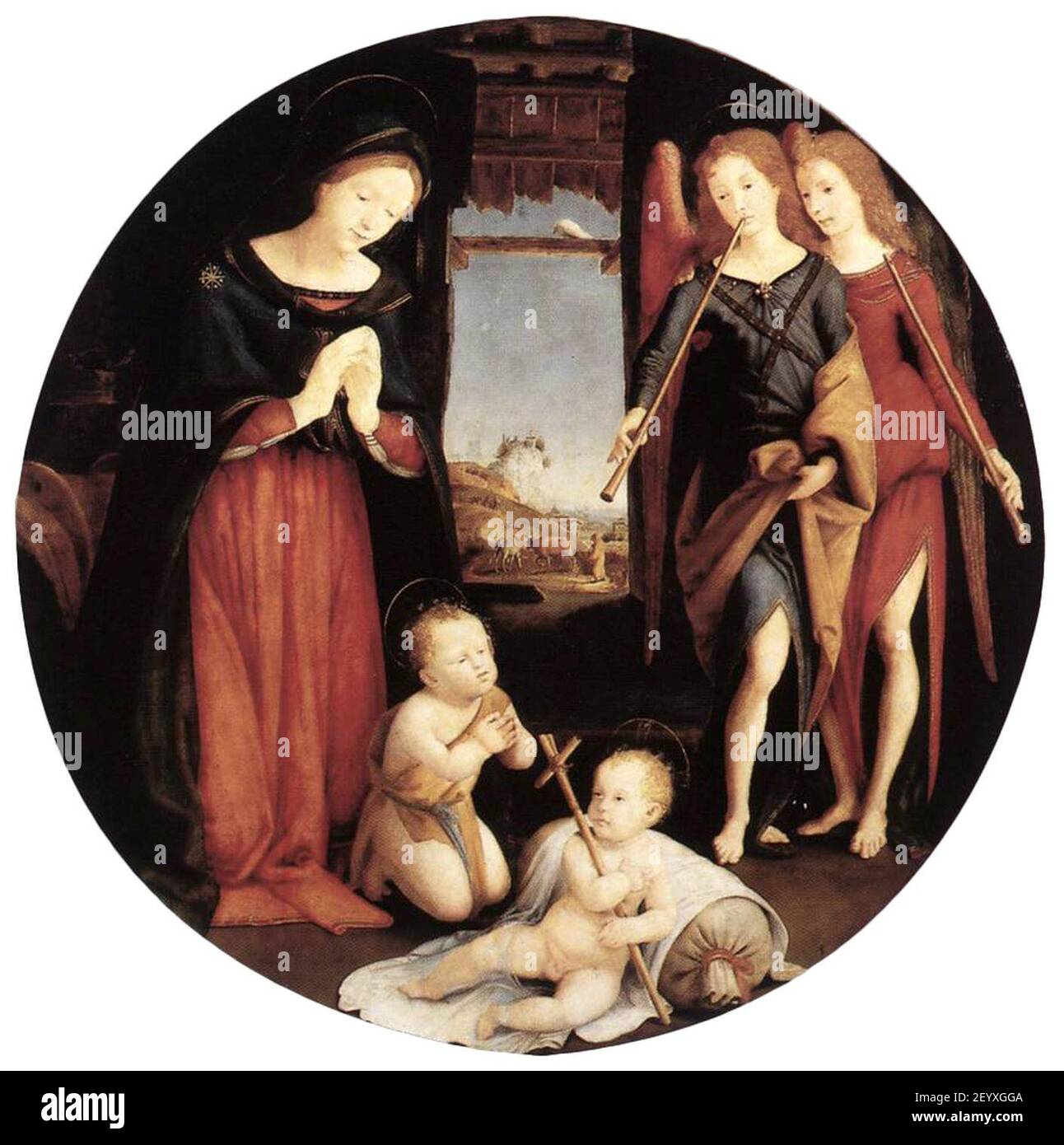 Piero di Cosimo - The Adoration of the Christ Child Stock Photo