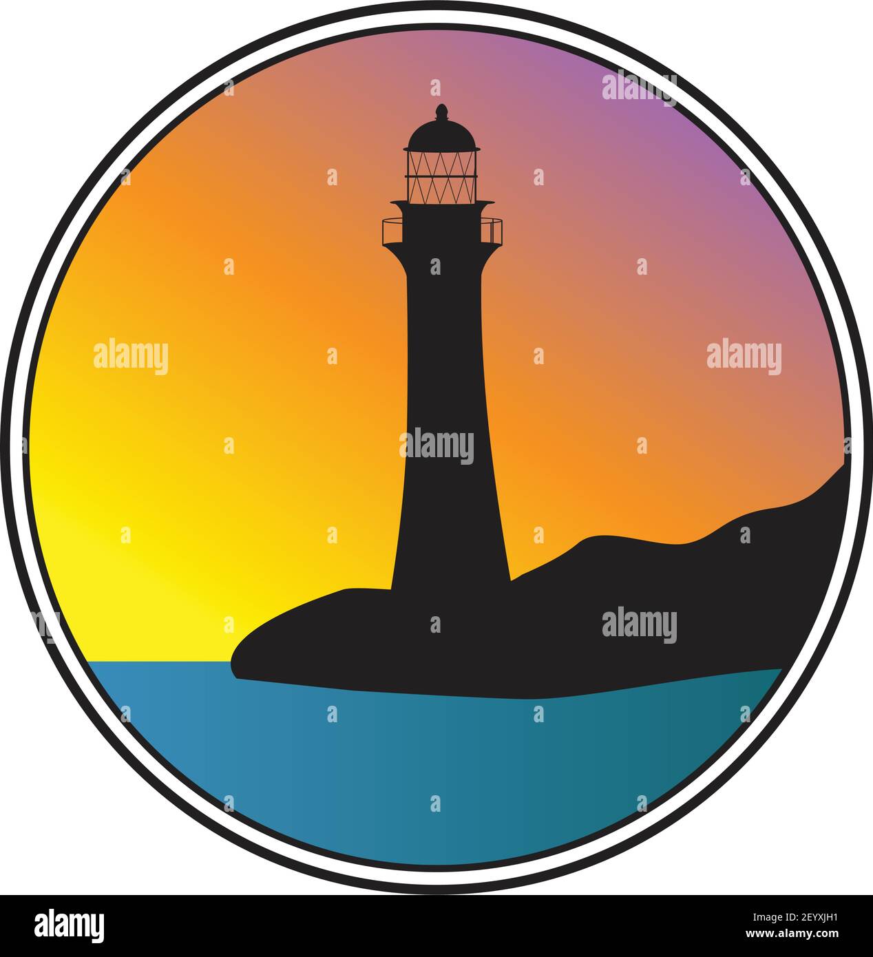 lighthouse and sea, vector Stock Vector Image & Art - Alamy