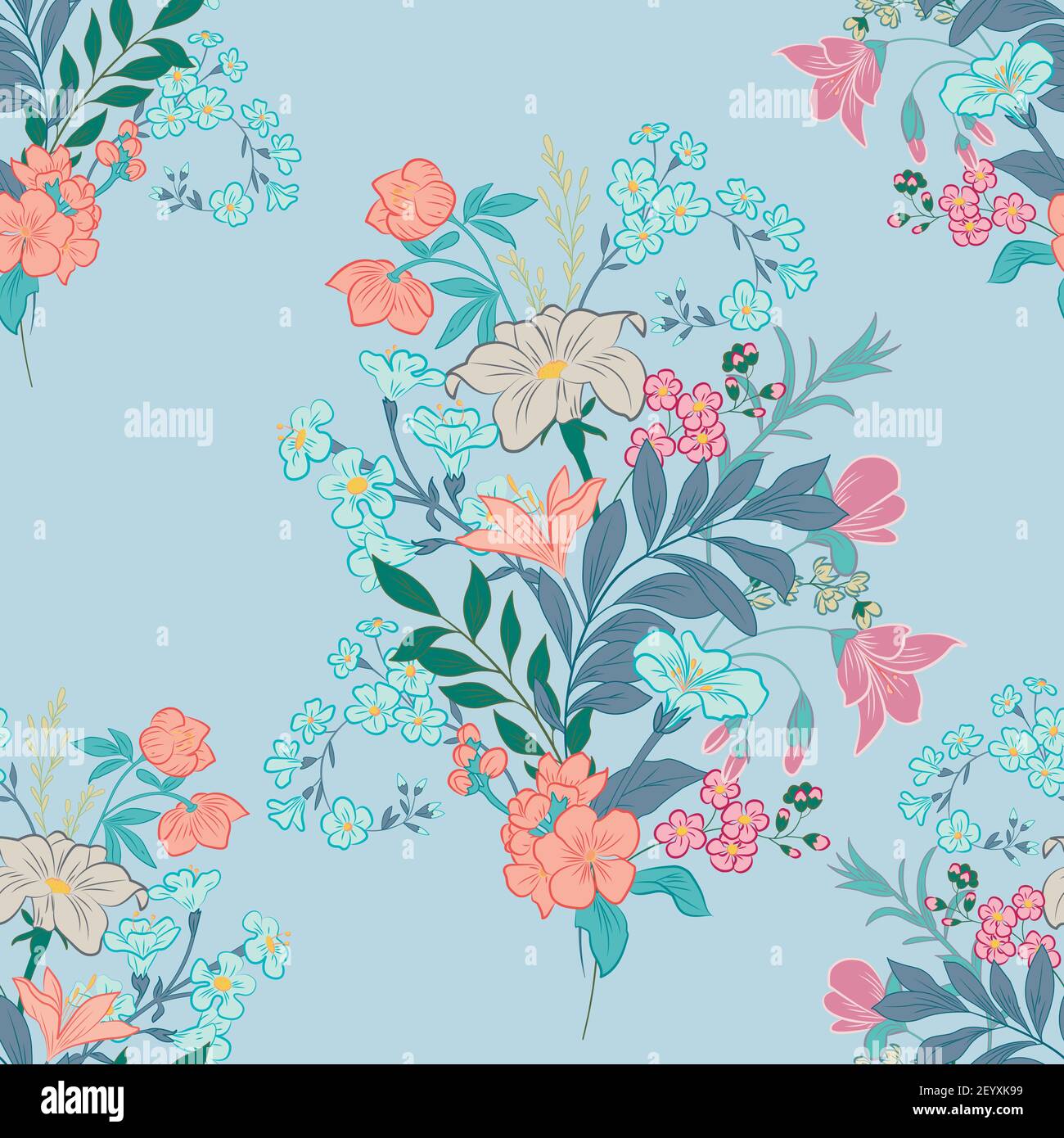 Classic wallpaper vintage flower pattern background Stock Vector Image ...
