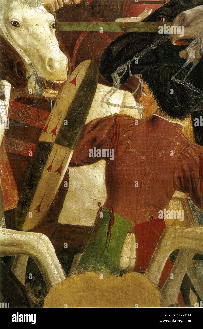 Piero, battaglia di eraclioe cosroe, dettaglio. Stock Photo