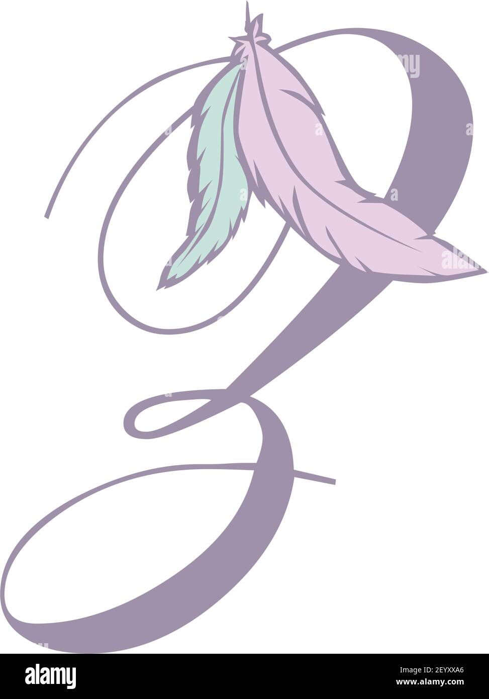 feathers and letter, vector Stock Vector Image & Art Alamy