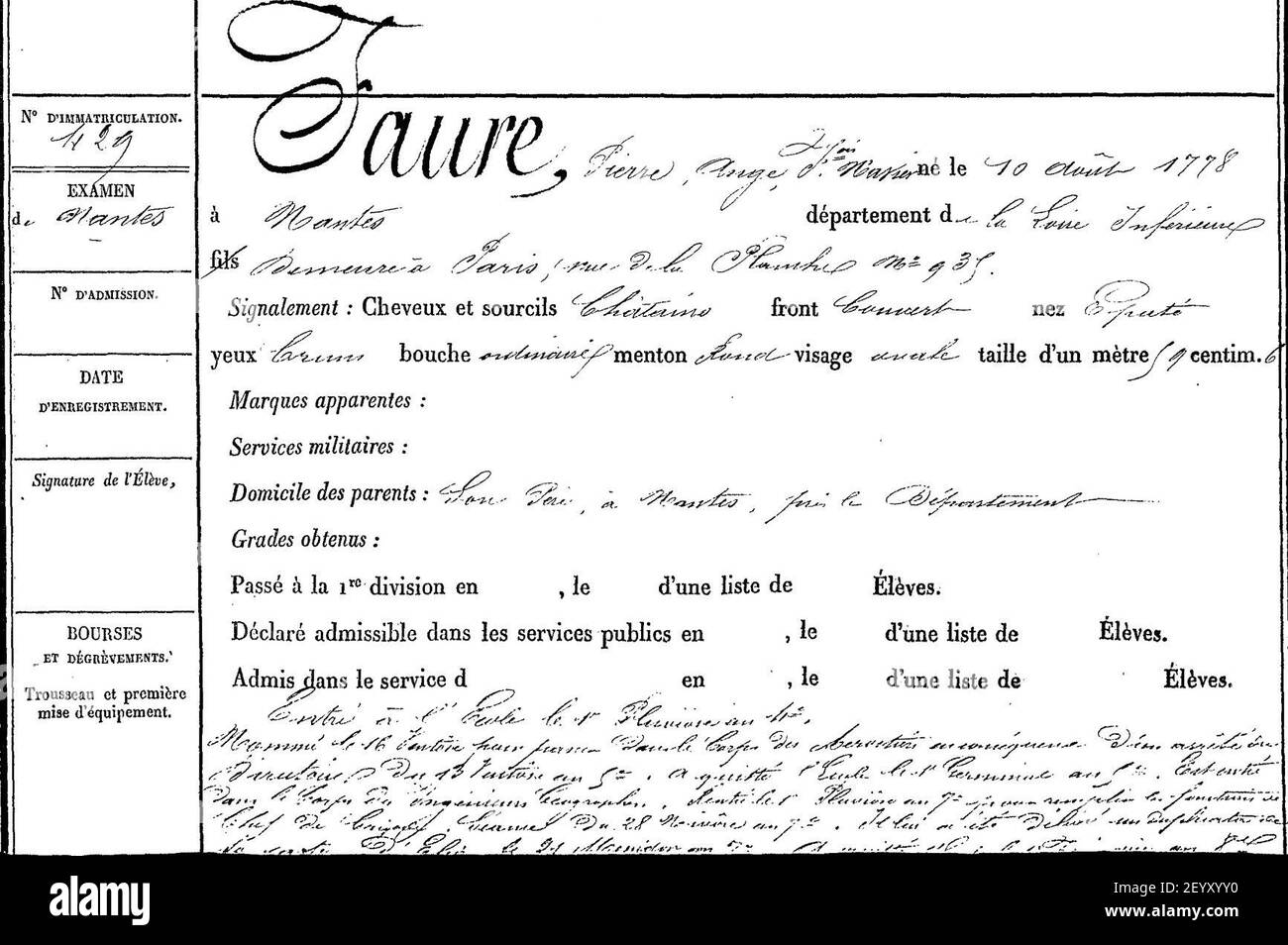 Pierre Ange Faure (X1795). Stock Photo