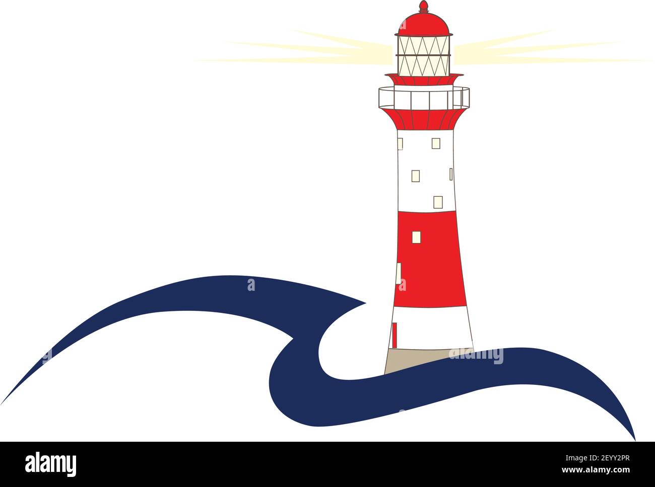lighthouse and sea, vector Stock Vector Image & Art - Alamy