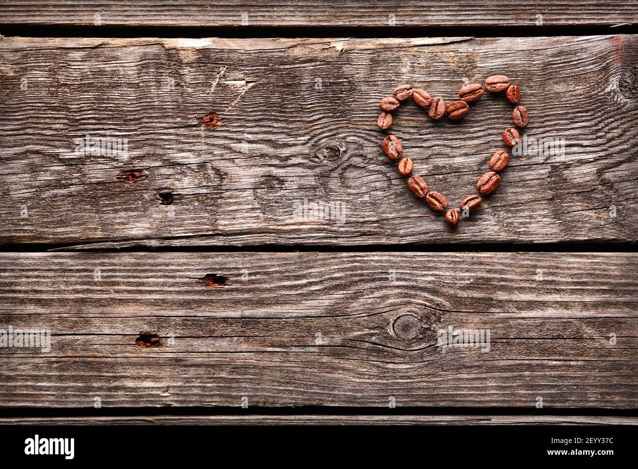 Coffee beans in shape of a heart Stock Photo