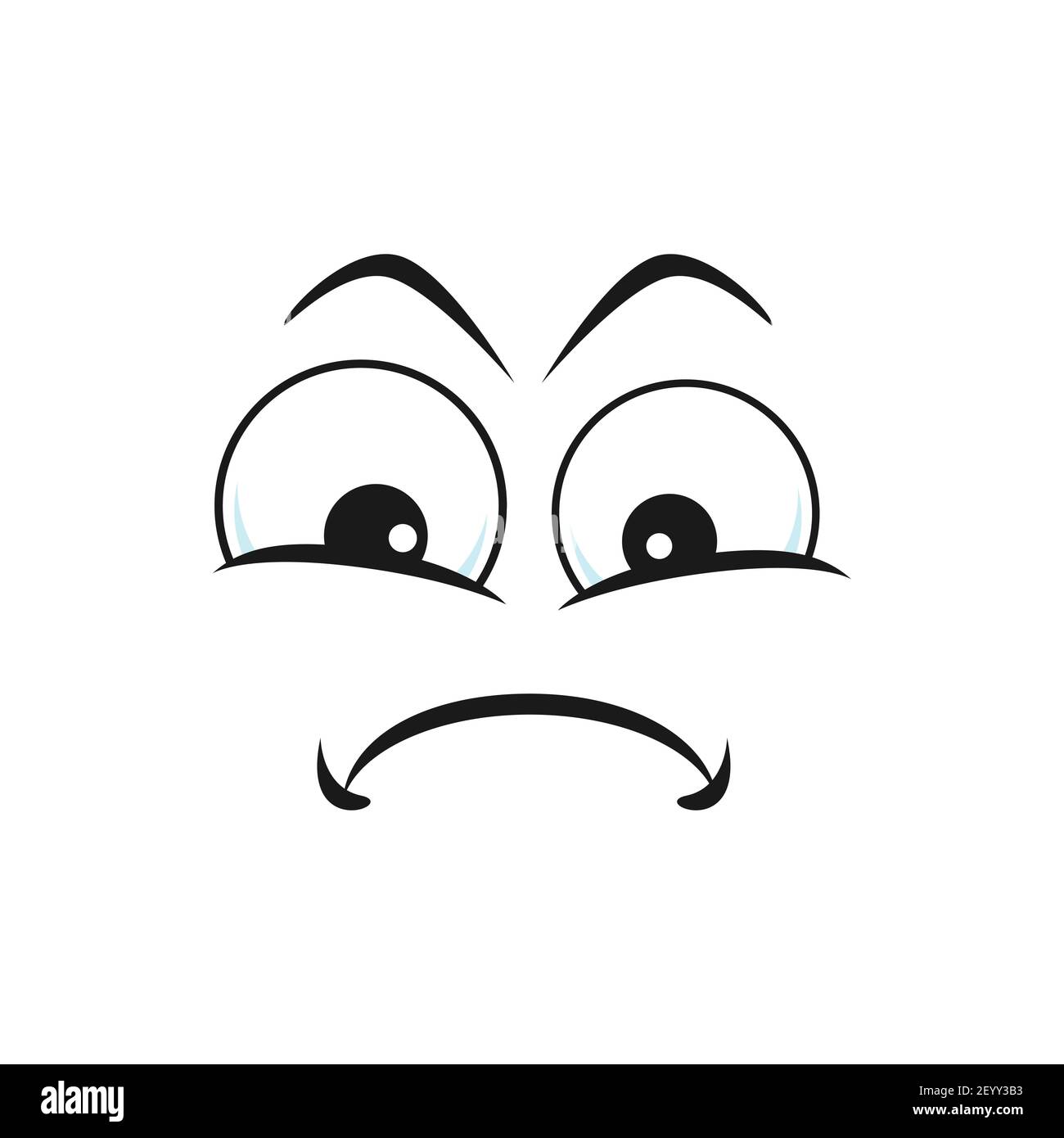 Cartoon face vector icon, resentful emoji with puff out cheeks and squinted eyes. Upset facial expression, funny feelings isolated on white background Stock Vector