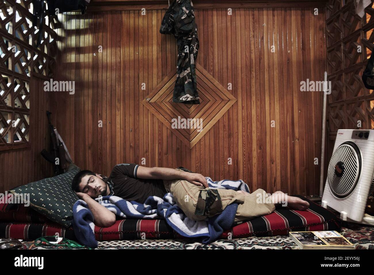 25 September 2012 Aleppo, Syria Syria, Aleppo A FSA fighter sleeps