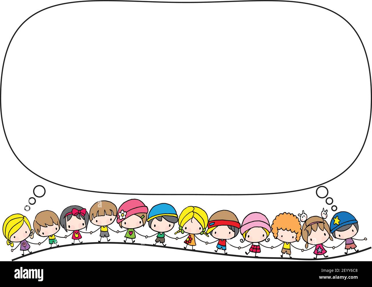 vector cartoon kids border frame background Stock Vector Image ...