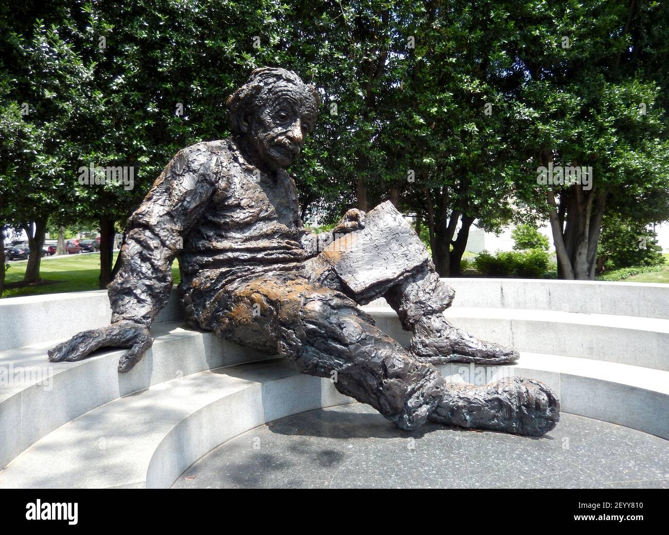 An Albert Einstein bronze statue at the National Academy of Sciences Stock Photo