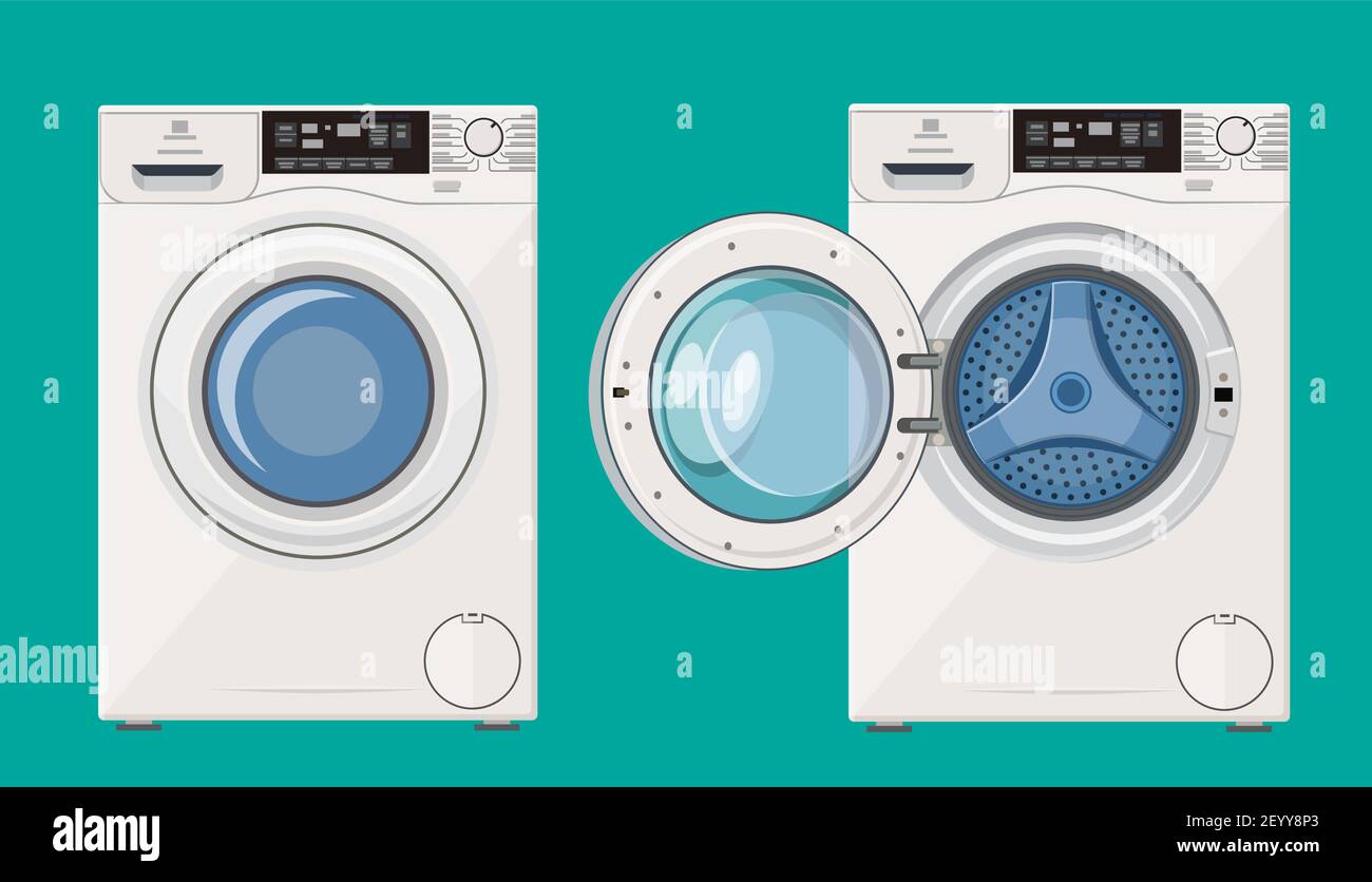 Washing machine with open and closed door Stock Vector Image & Art Alamy
