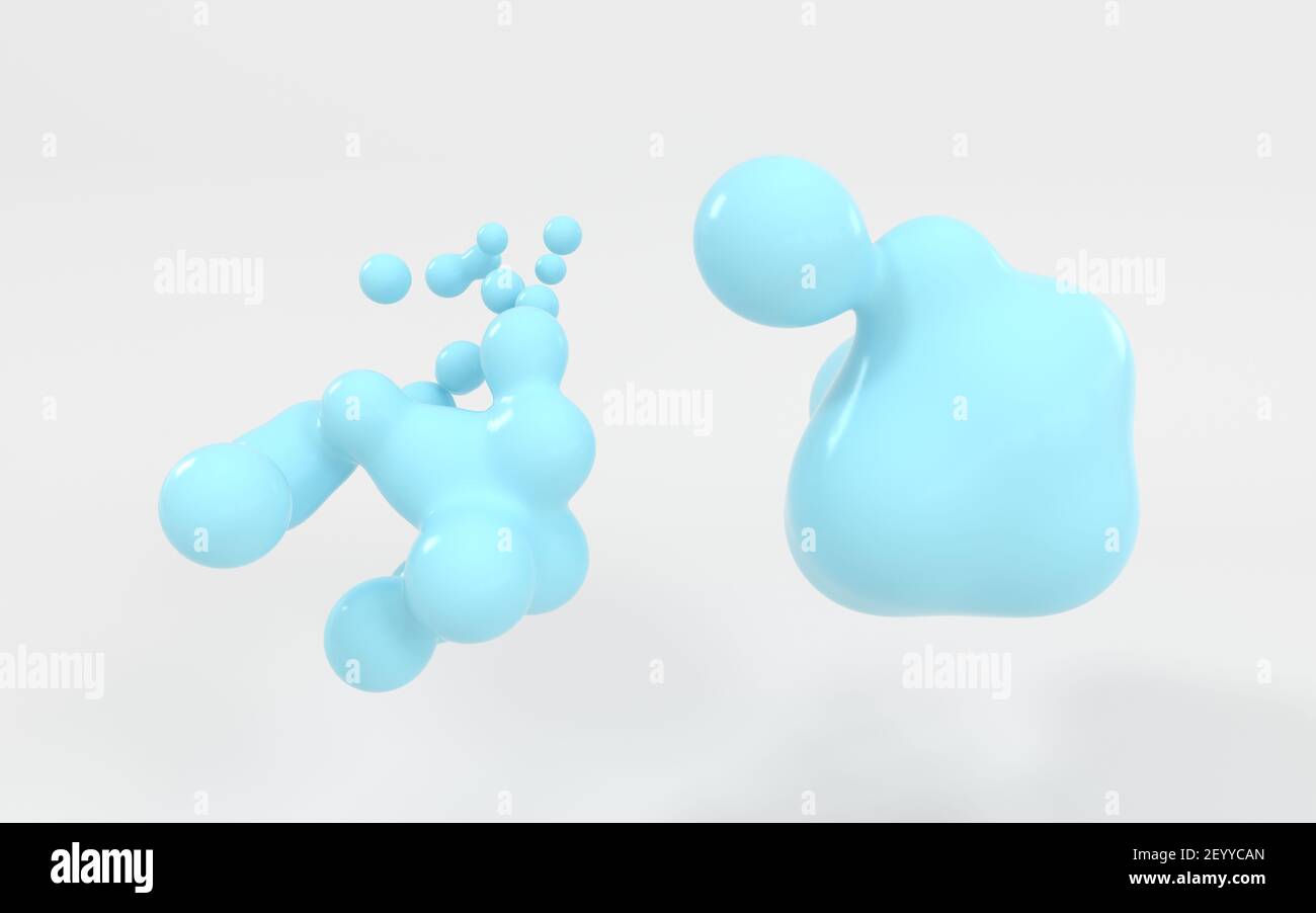 Decompose of the blue color sphere, 3d rendering. Computer digital ...