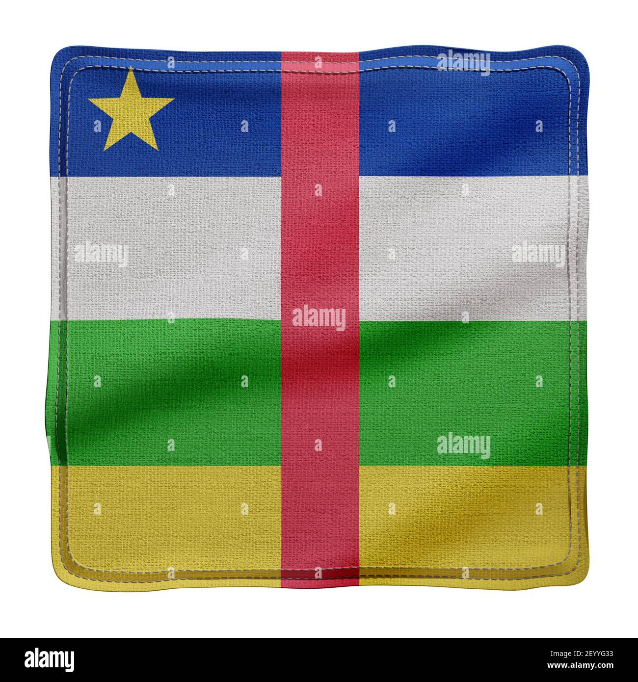 3d rendering of a textured fabric national Central African Republic ...
