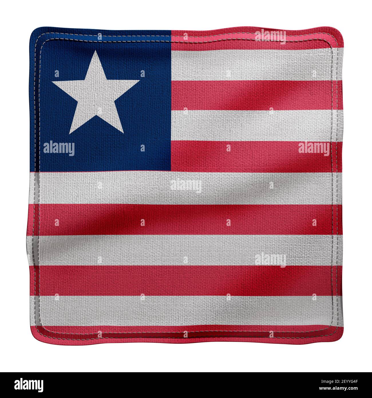 3d rendering of a textured fabric national Liberia flag isolated on ...