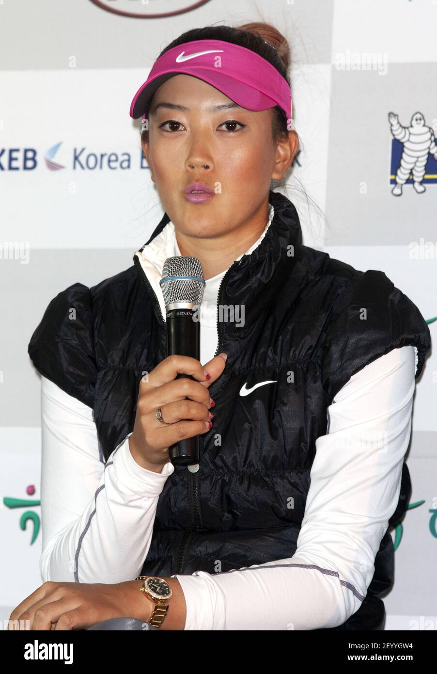 15 October 2012 - Incheon, South Korea : LPGA golf player American Michelle  Wie, attends a press conference for the LPGA KEB-Hana Bank Championship  2012 golf tournament at Sky72 Golf Club Ocean