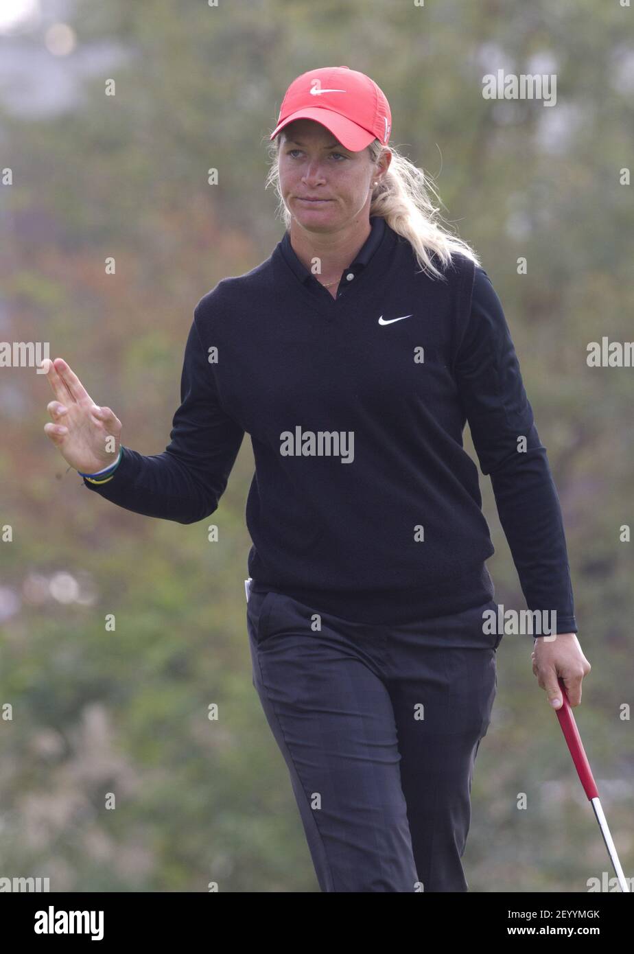 20 October 2012 - Incheon, South Korea : Suzann Petterson of Norway is seen  during the at Sky72 Golf Club Ocean course in Incheon, west of Seoul, South  Korea on October 20,