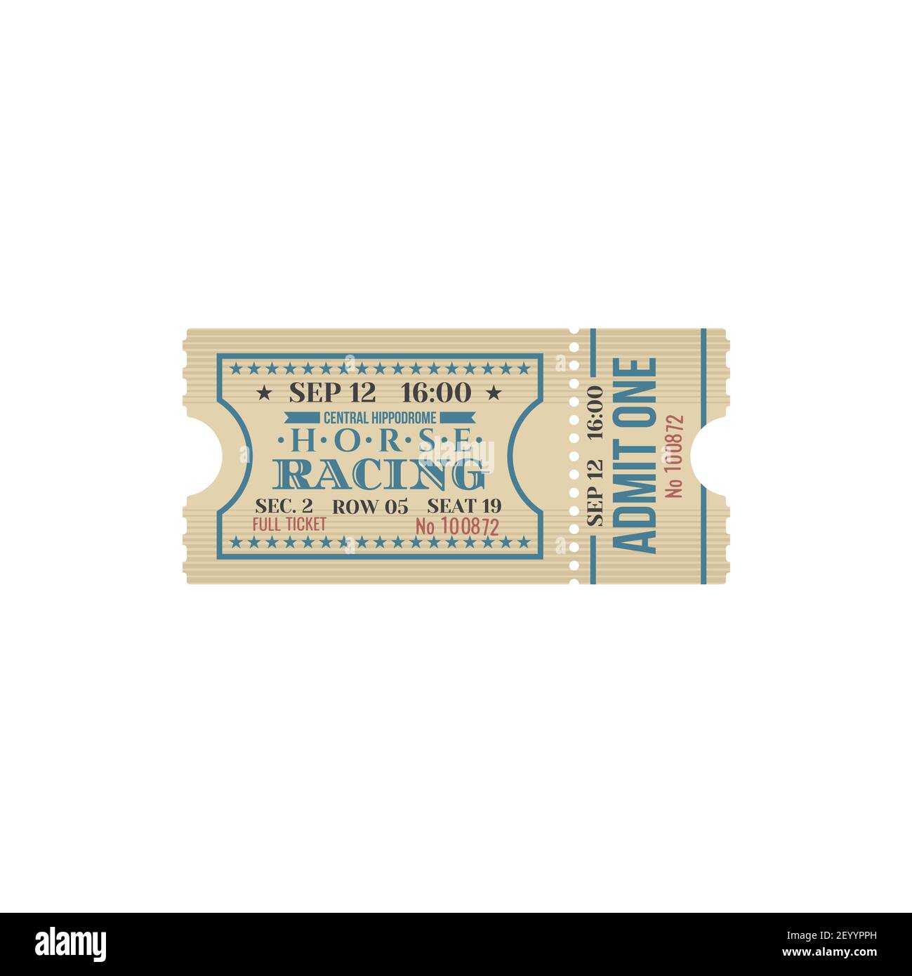 Horse race ticket Stock Vector Images Alamy