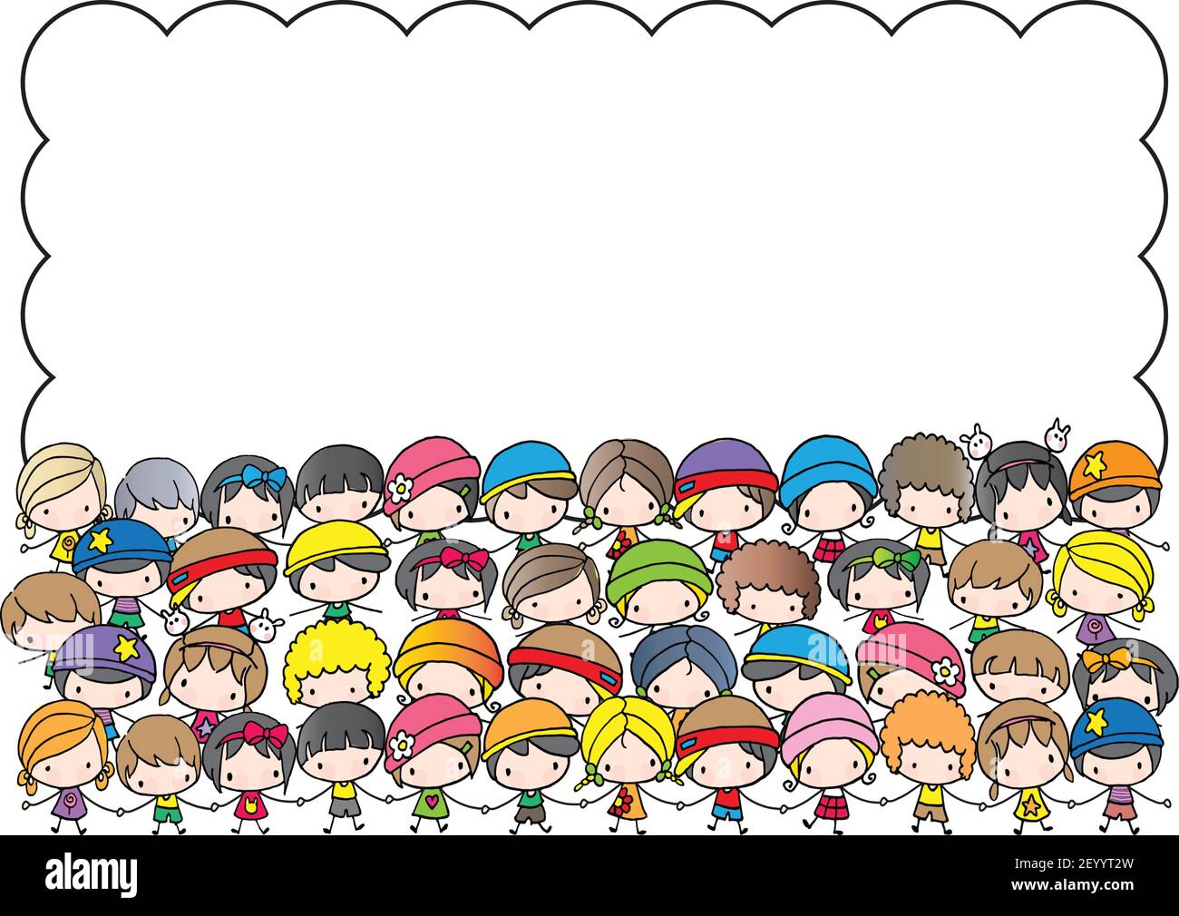 vector cartoon kids border frame background Stock Vector Image & Art ...