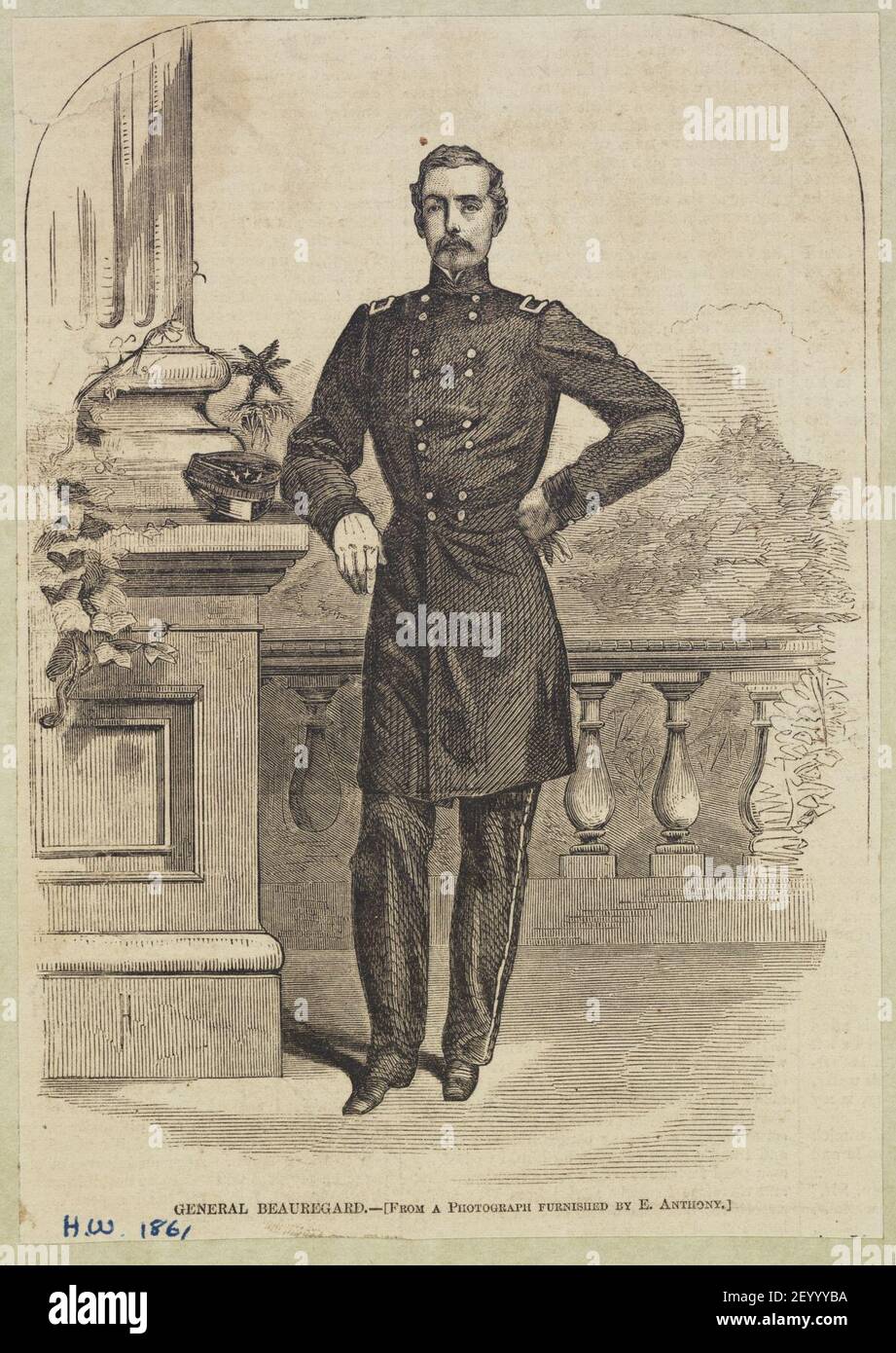 Pierre Gustave Toutant Beauregard, full-length portrait, standing, facing front, wearing uniform Stock Photo