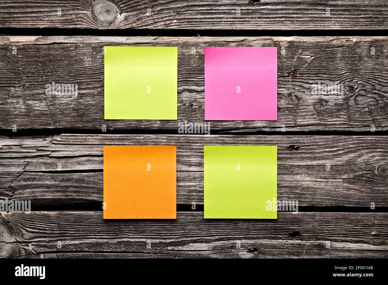 Blank different colors sticky note paper sheets Stock Photo