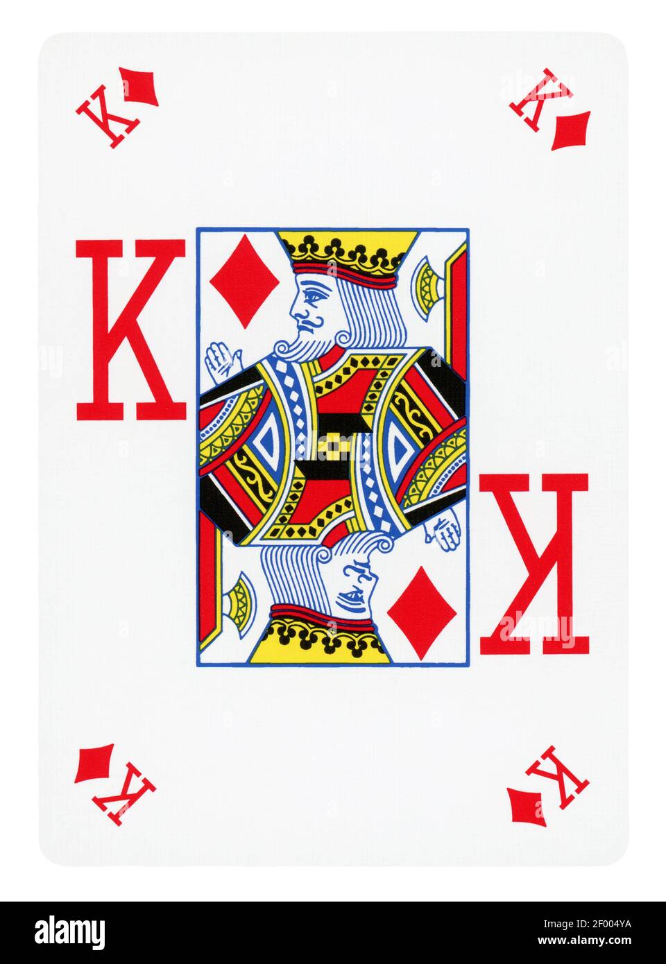 King of Diamonds playing card isolated on white (clipping path included