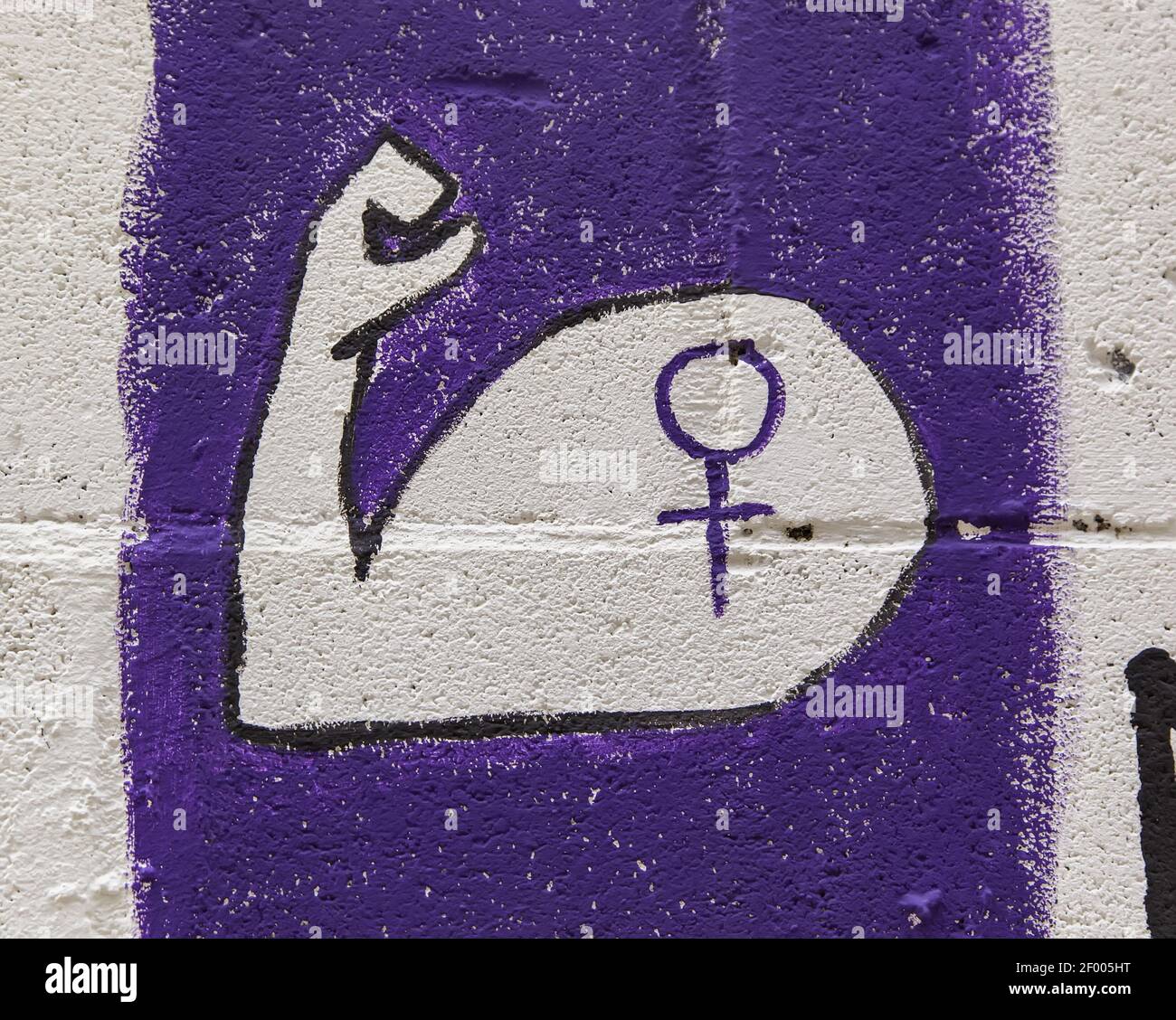 Feminist symbol on wall, gender equality, social problem, sexist Stock Photo