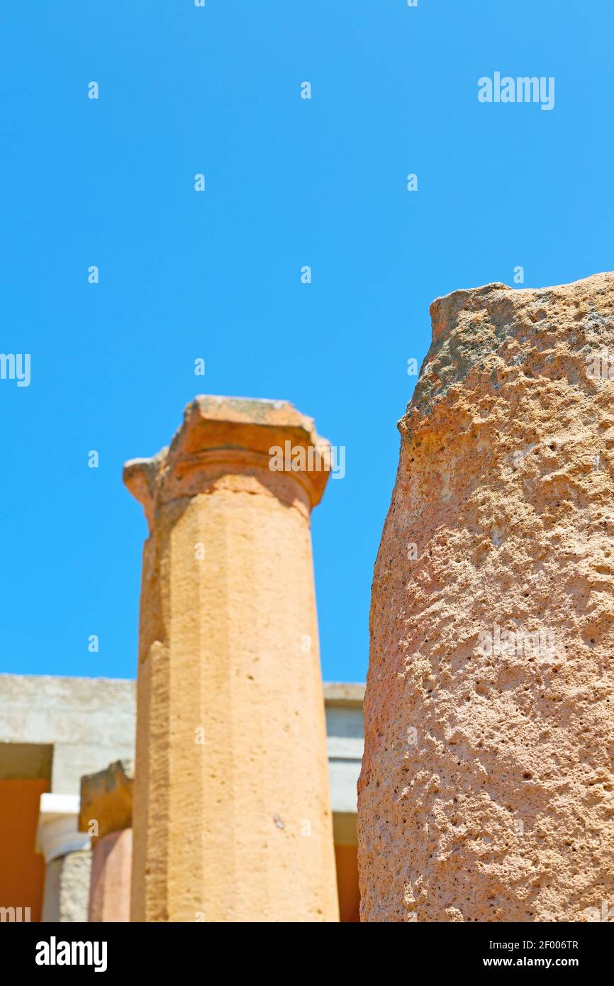 In athens the old column Stock Photo - Alamy