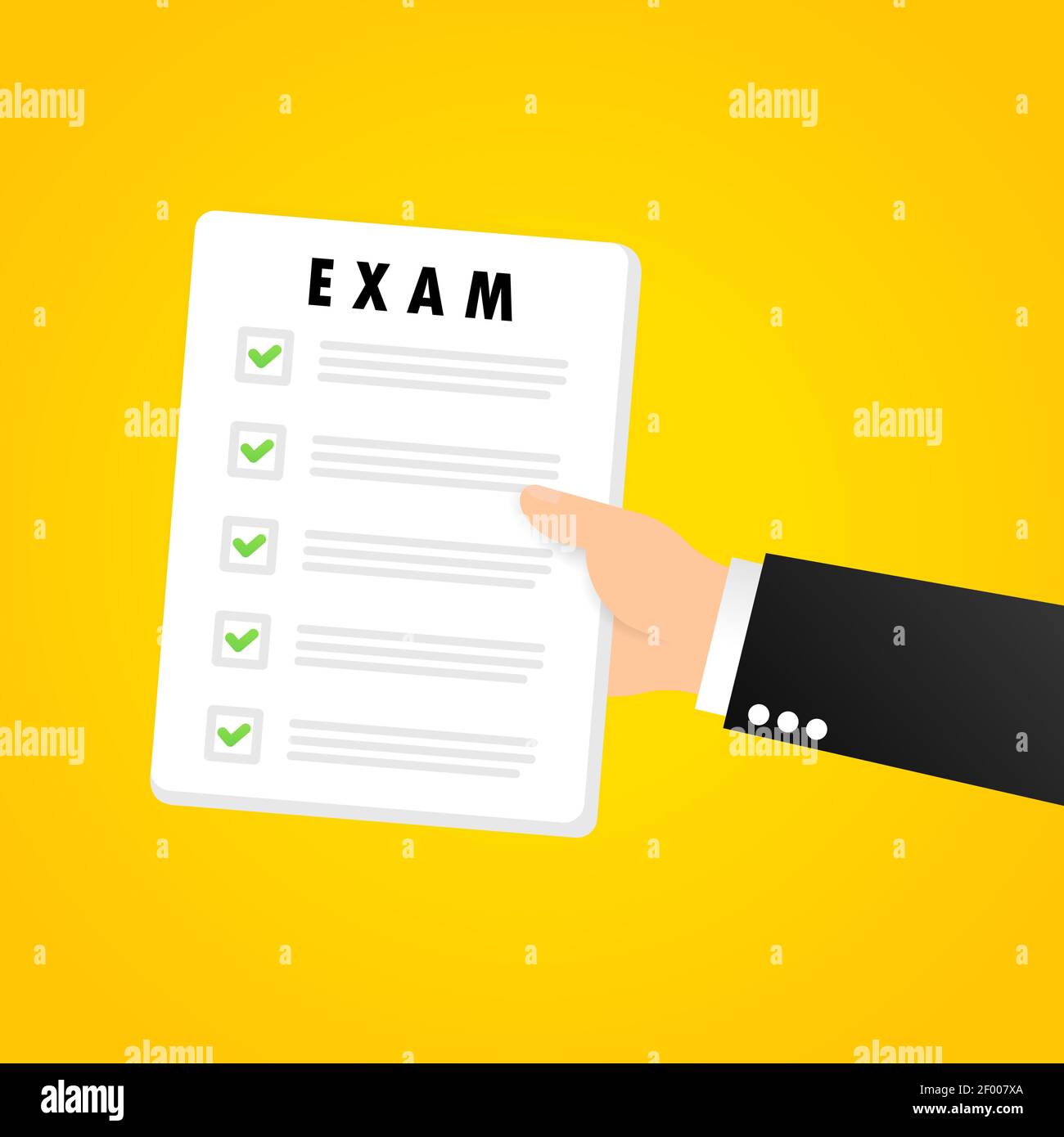 Exam paper banner. School examination. Pass the exam. Vector on ...